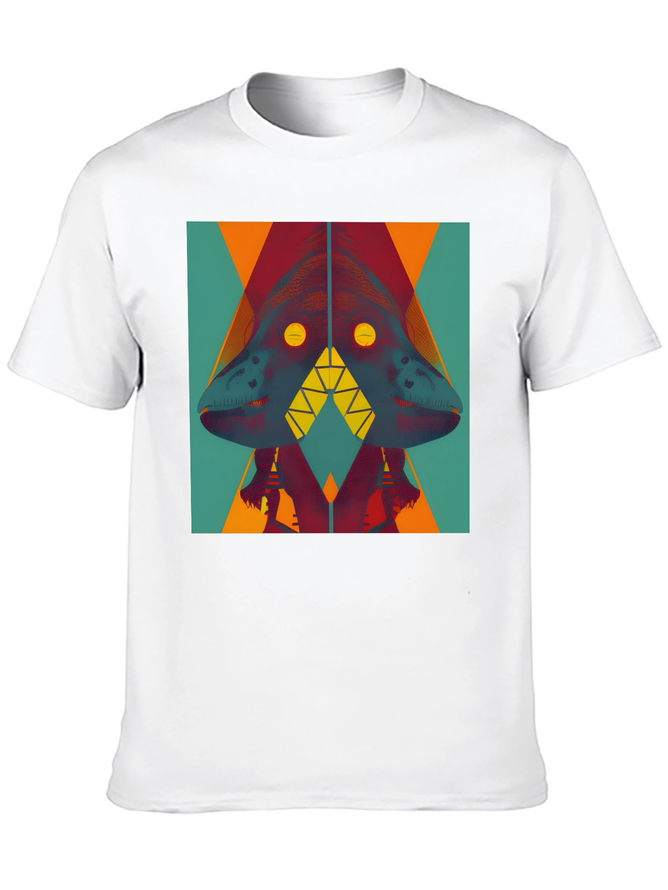 Abstract Geometric Dinosaur Graphic Tee