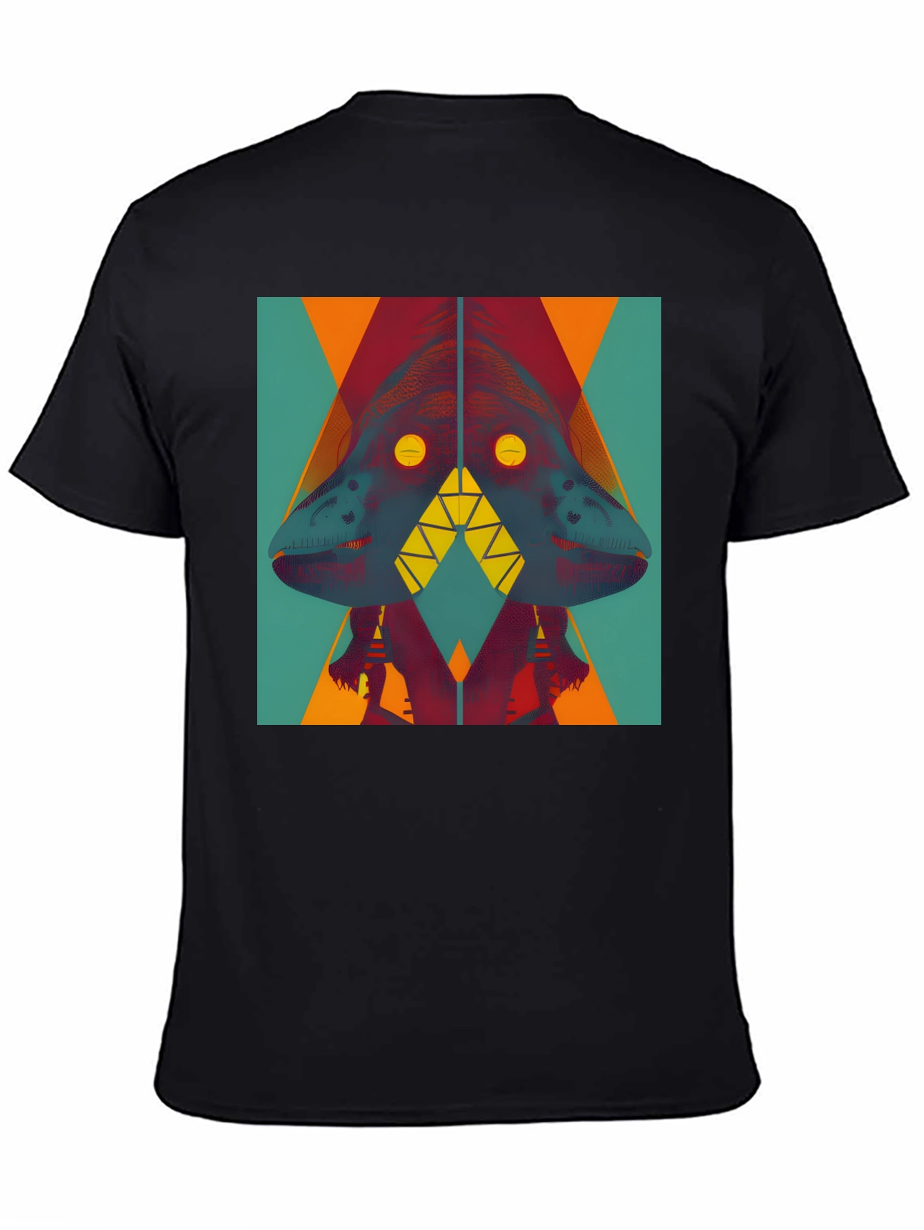 Abstract Geometric Dinosaur Graphic Tee