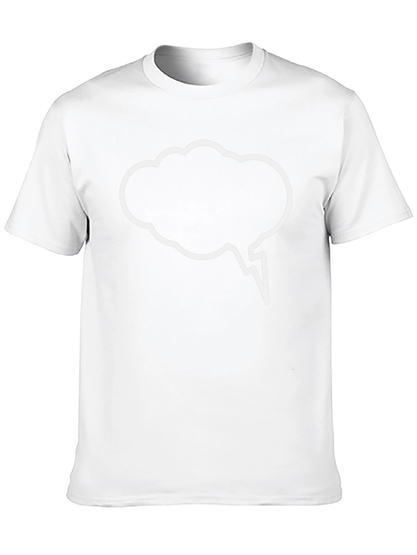 Black T-Shirt with White Cloud Speech Bubble Design