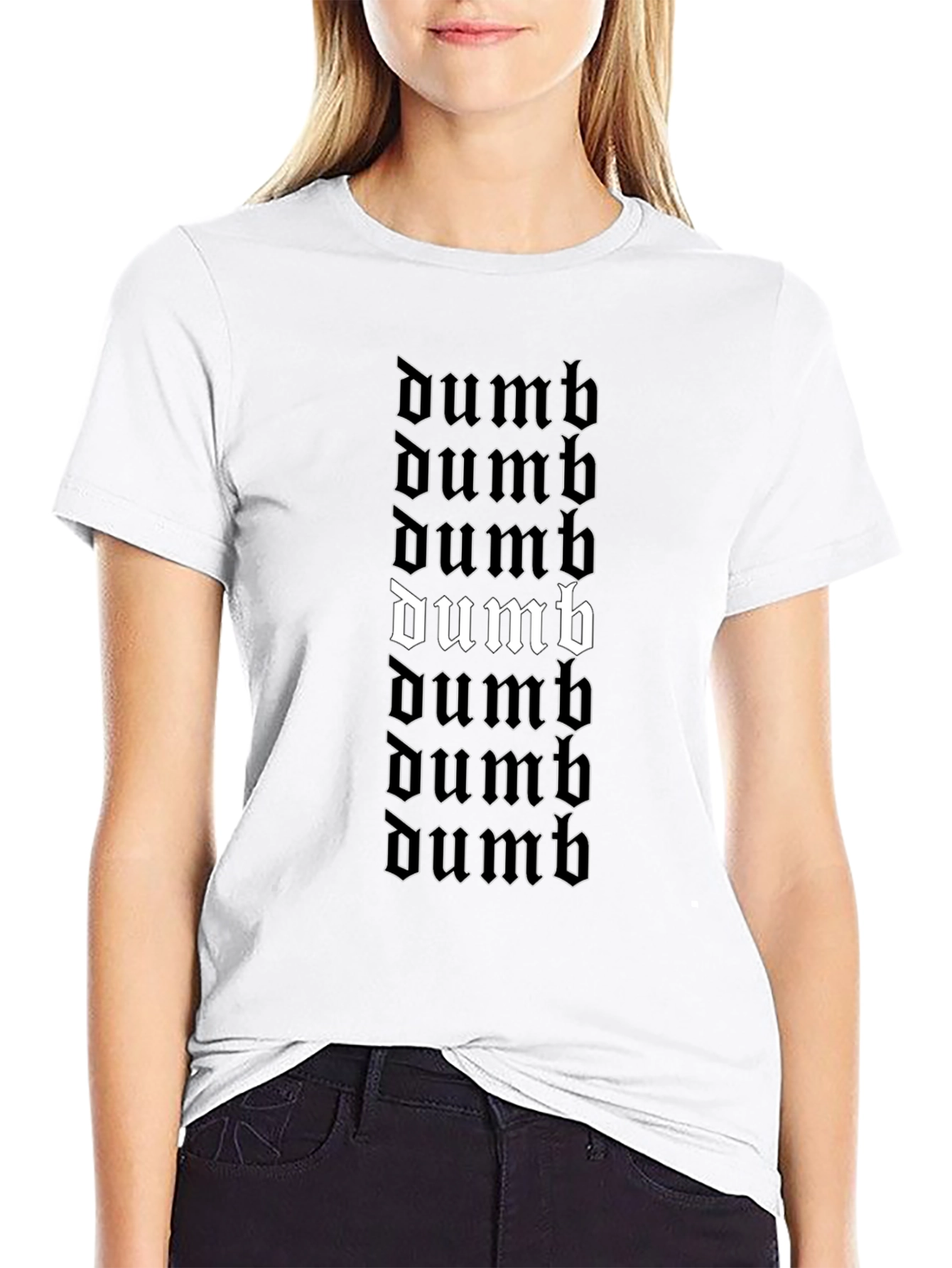 Dumb Graphic Print Black T-Shirt