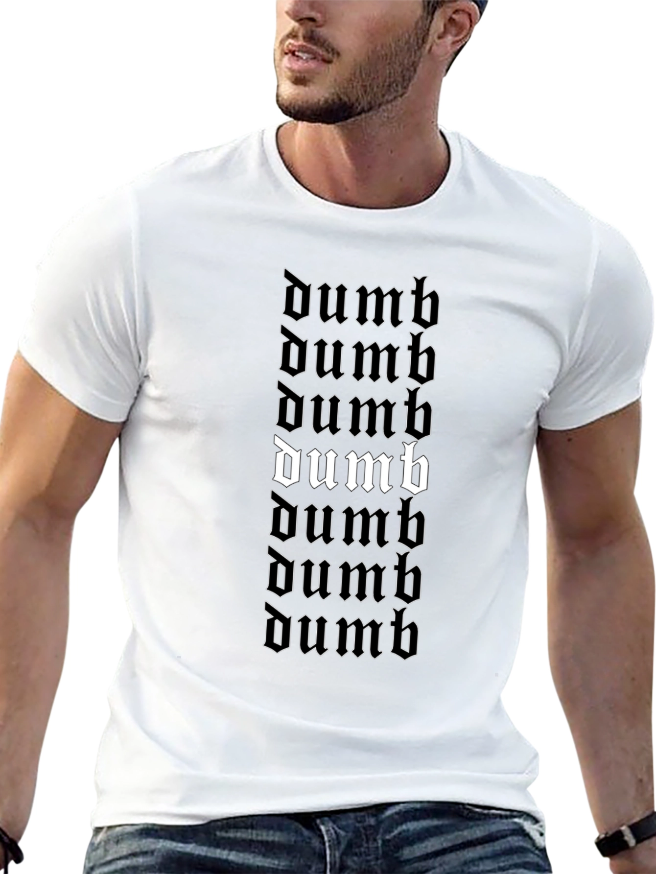 Dumb Graphic Print Black T-Shirt