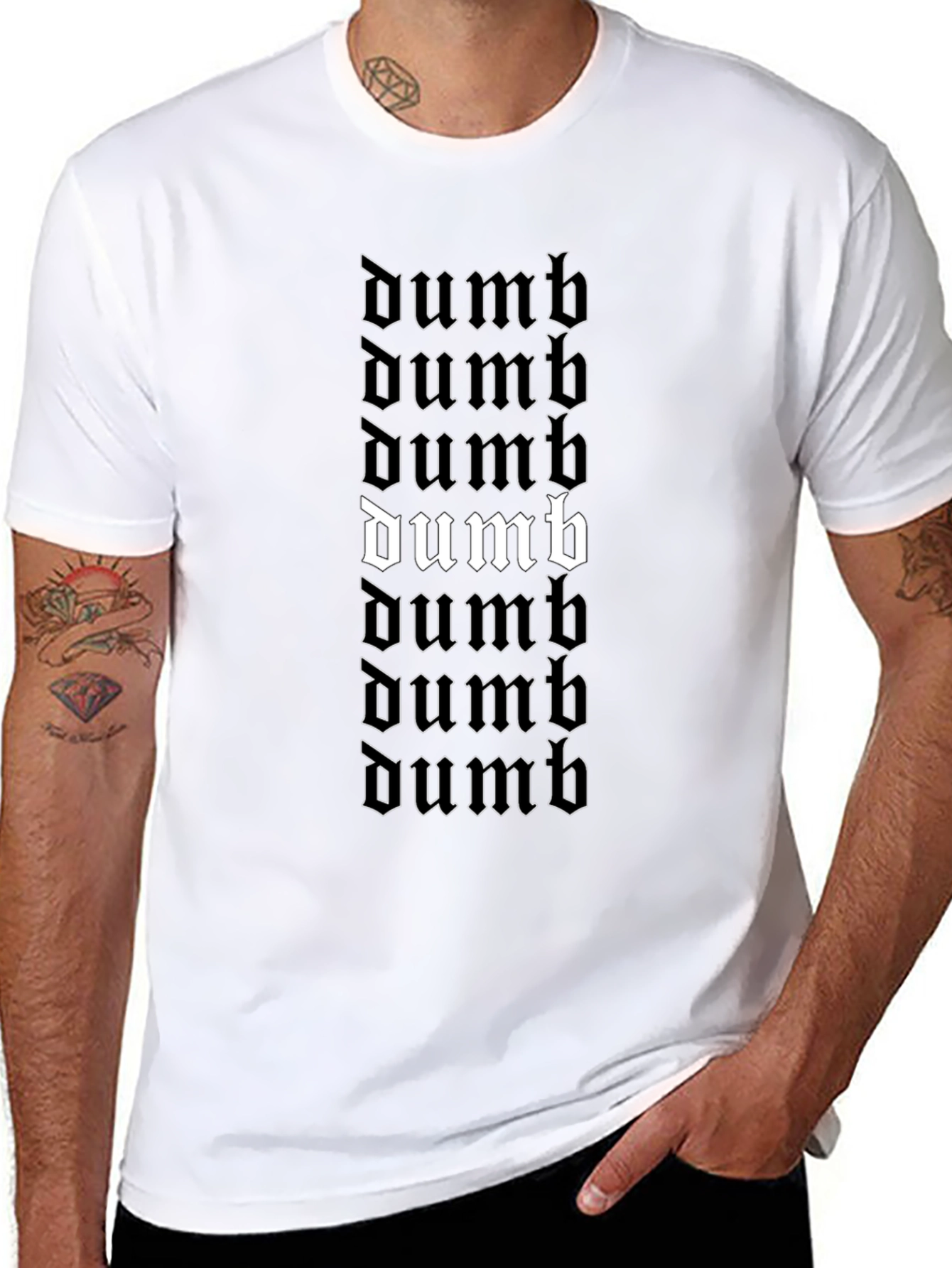 Dumb Graphic Print Black T-Shirt