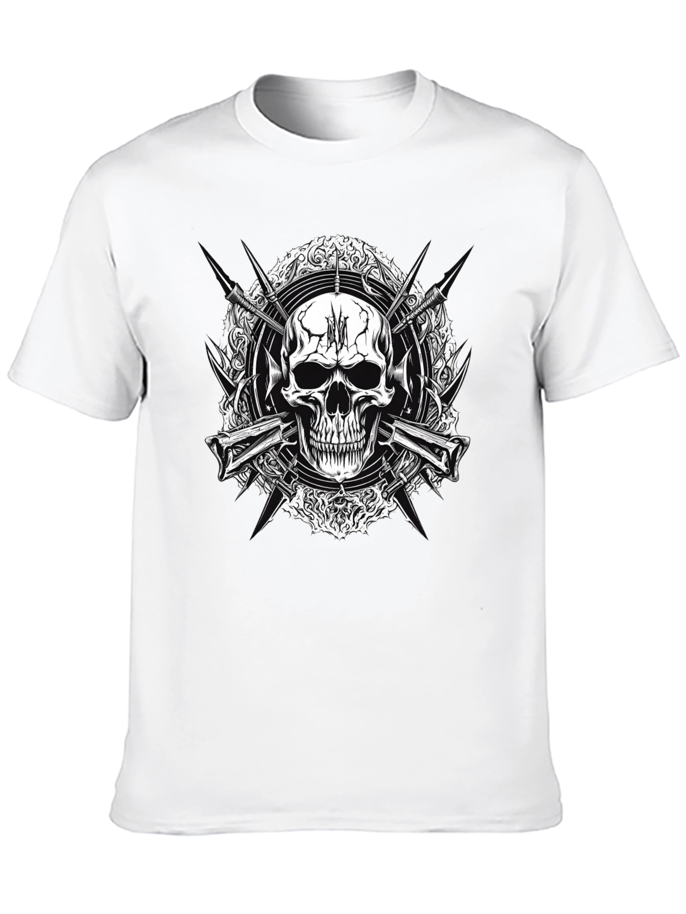 Skull & Swords Graphic T-Shirt - Edgy Design