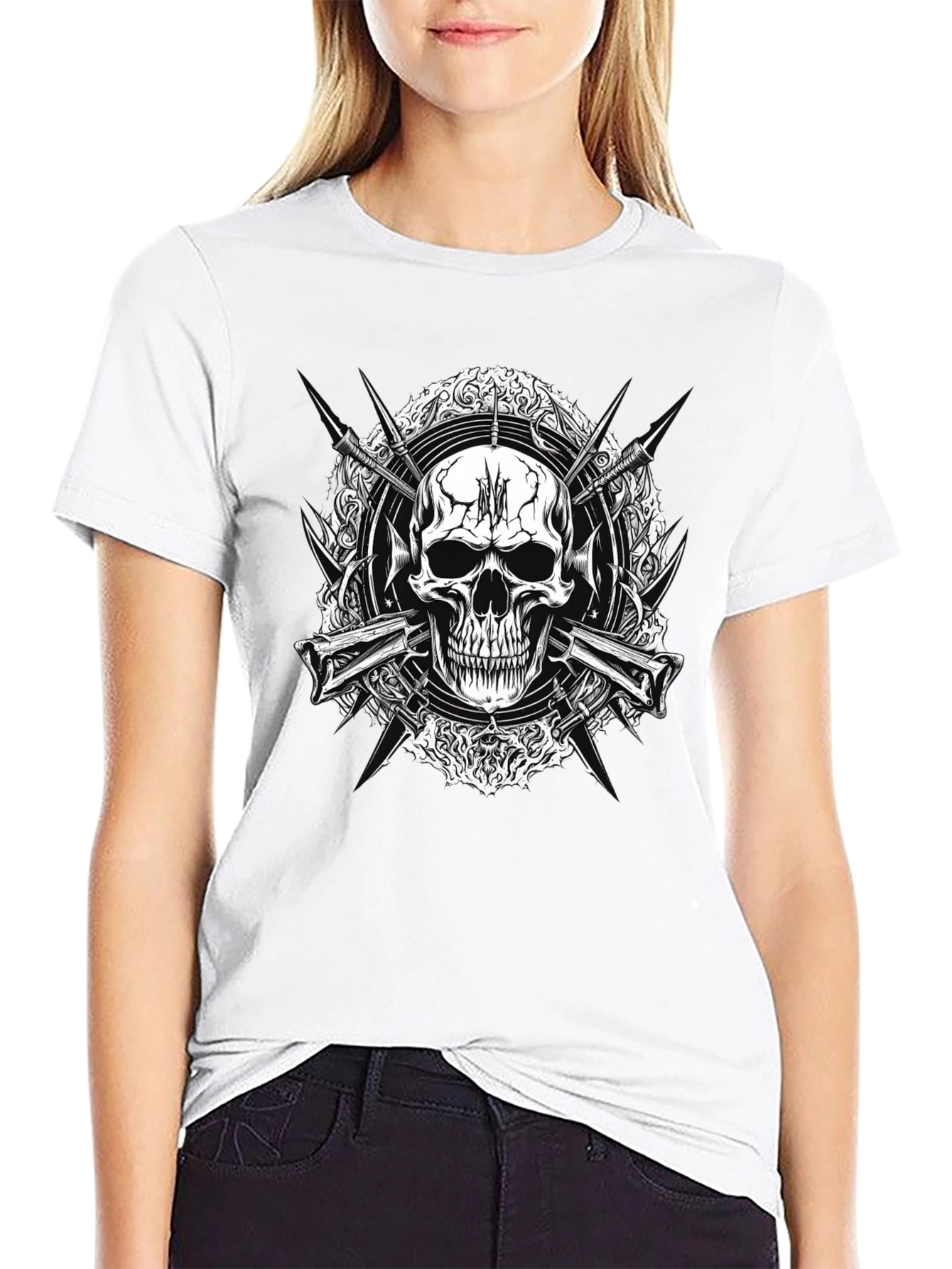 Skull & Swords Graphic T-Shirt - Edgy Design