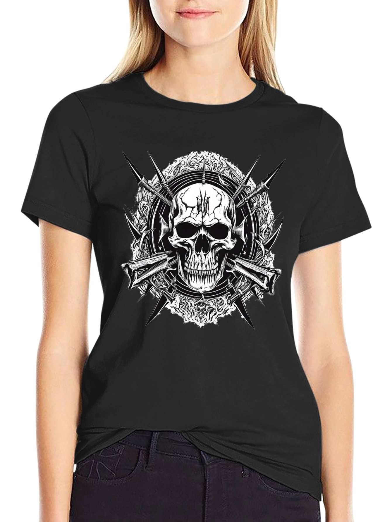 Skull & Swords Graphic T-Shirt - Edgy Design