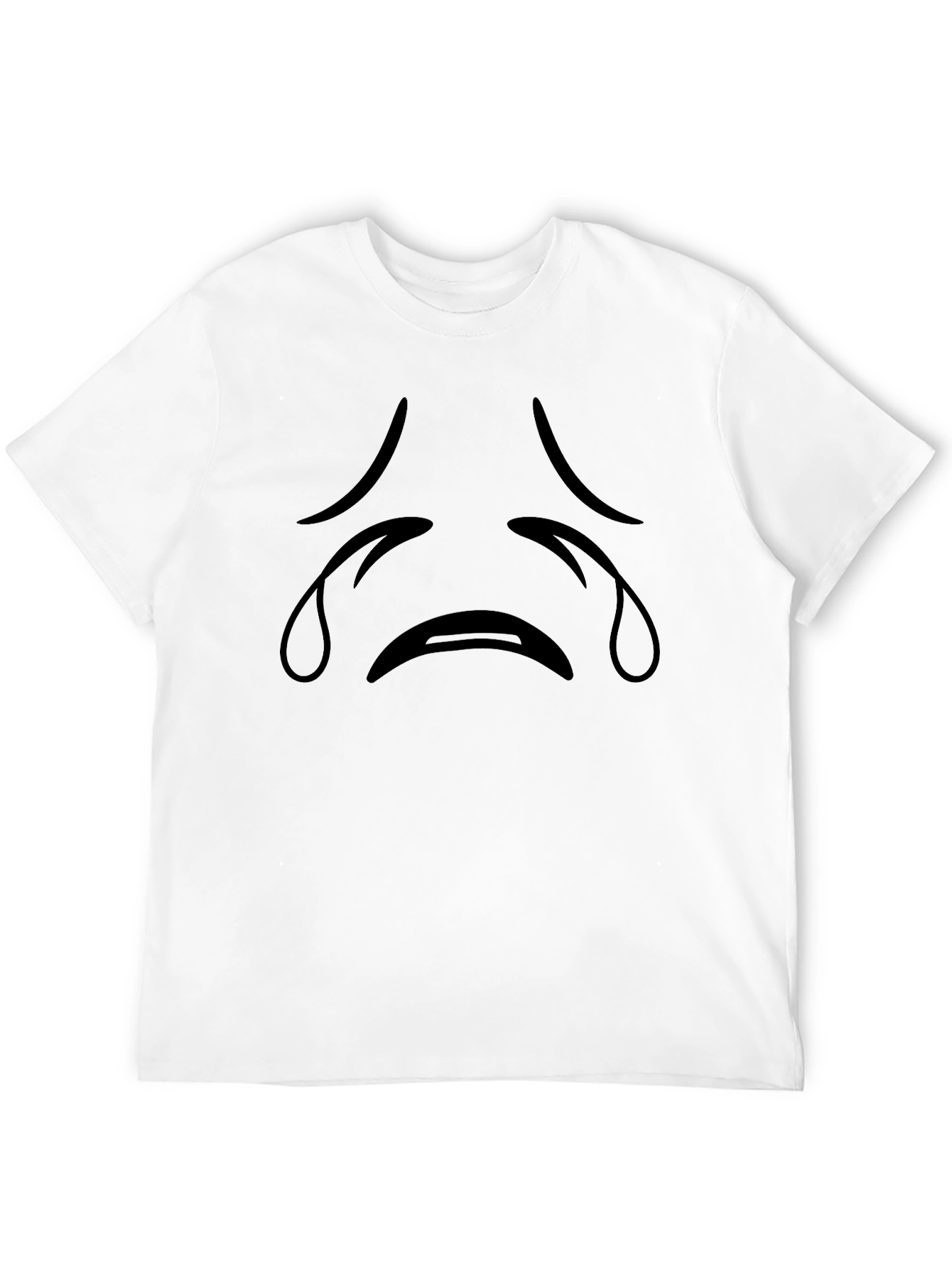 Sad Face Graphic Black T-Shirt