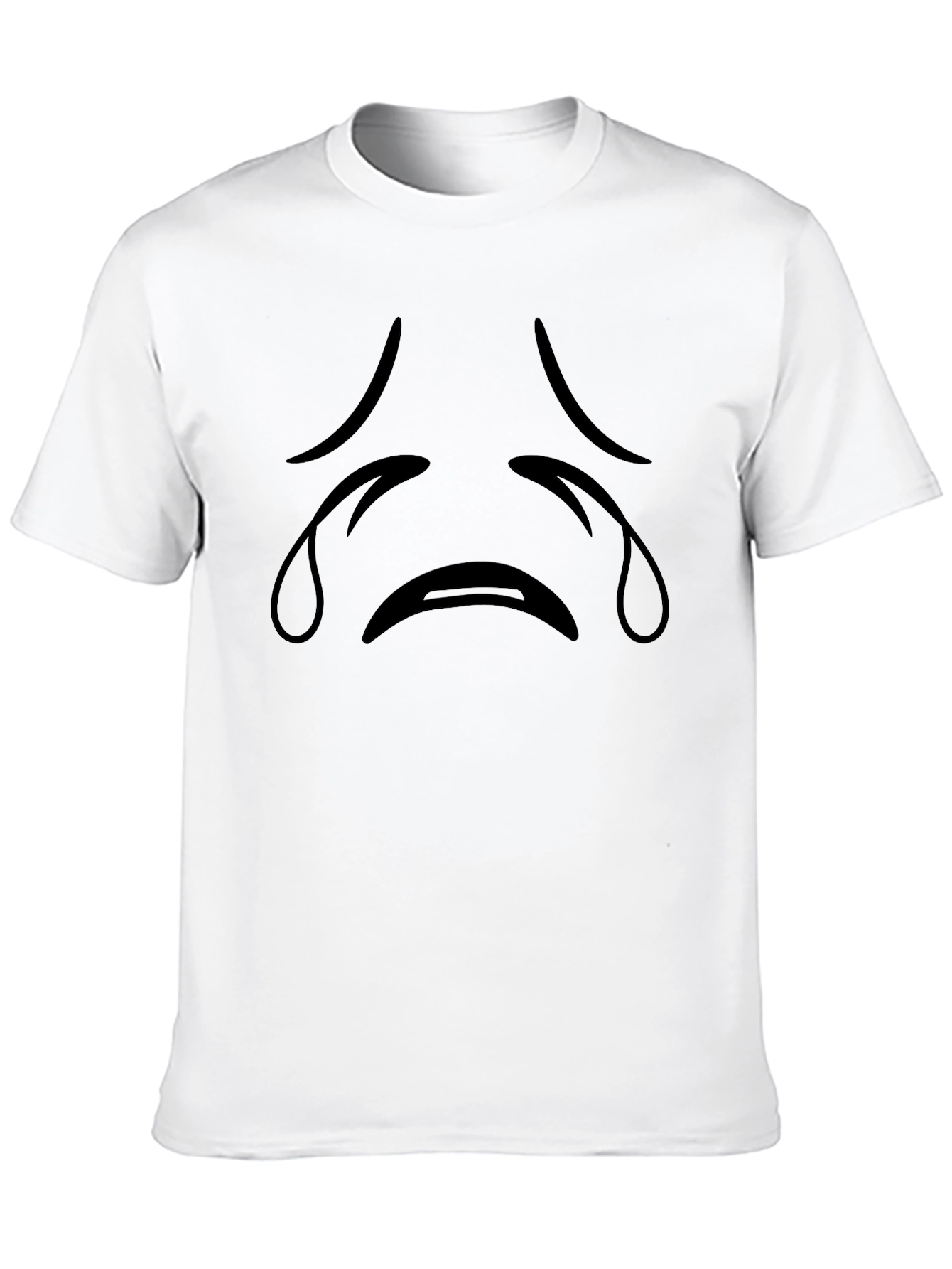 Sad Face Graphic Black T-Shirt
