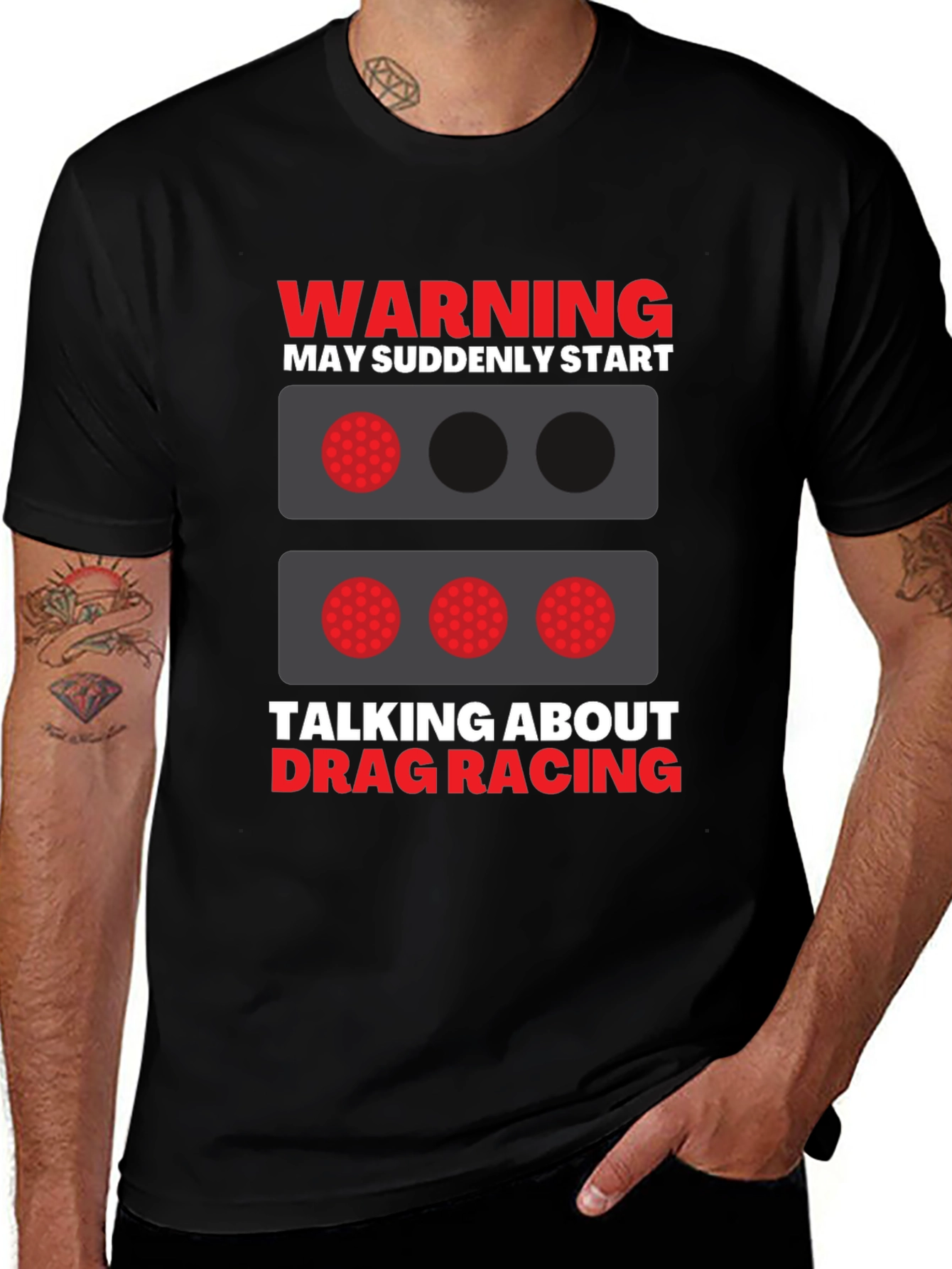 Drag Racing Warning Graphic T-Shirt