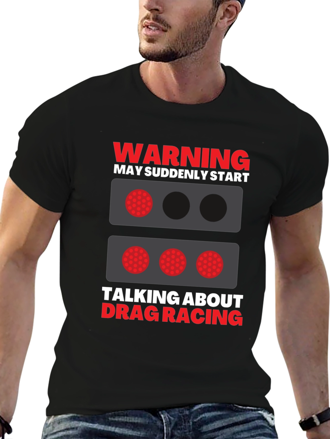 Drag Racing Warning Graphic T-Shirt