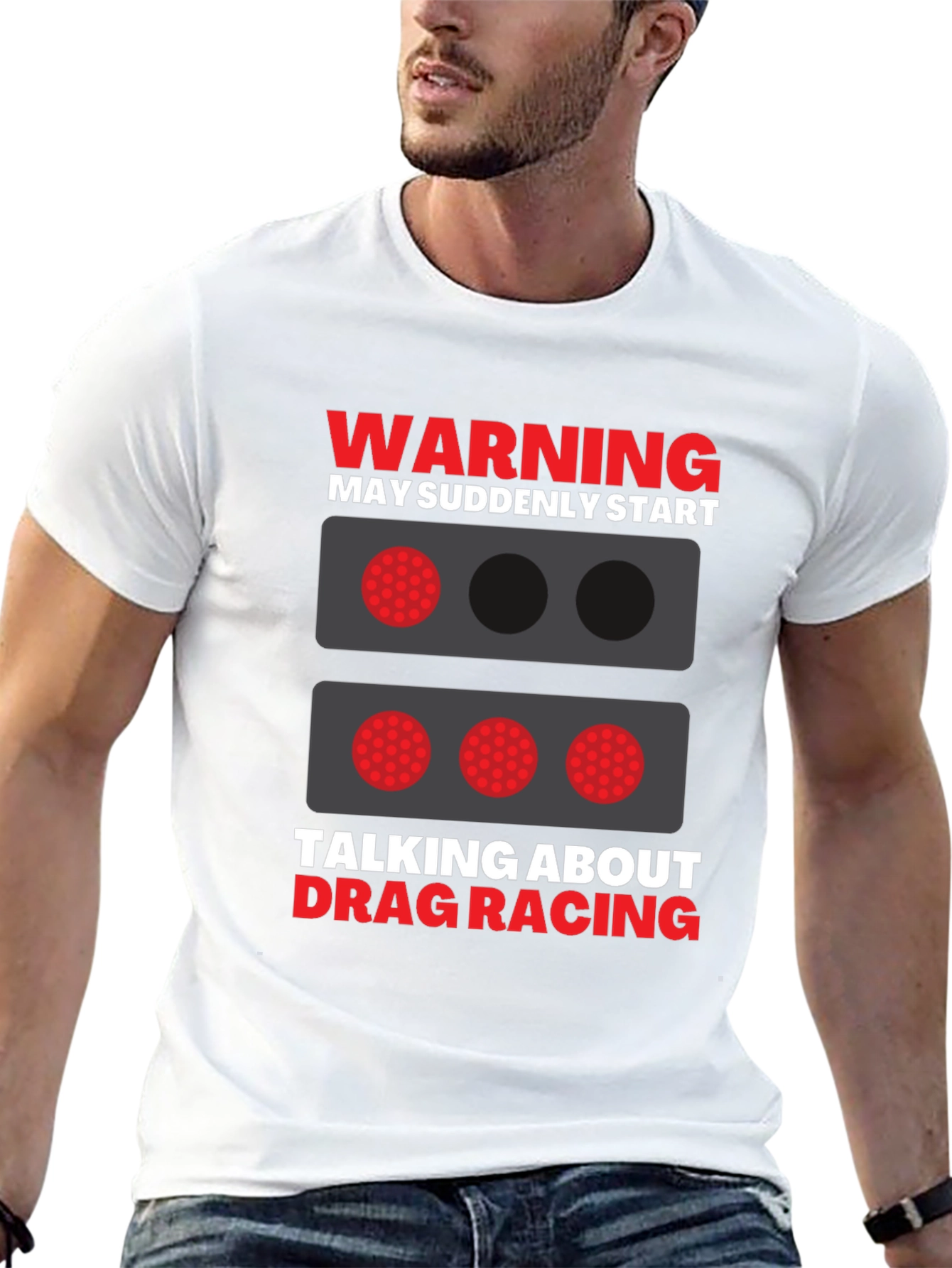 Drag Racing Warning Graphic T-Shirt