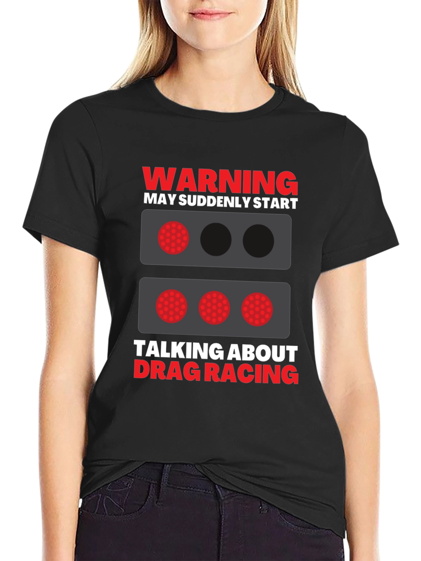Drag Racing Warning Graphic T-Shirt