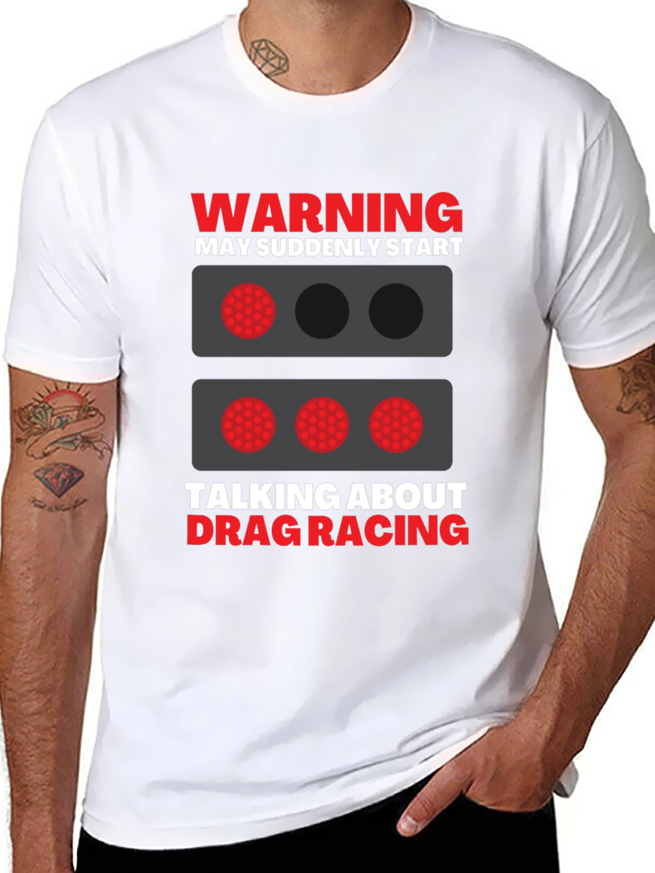 Drag Racing Warning Graphic T-Shirt