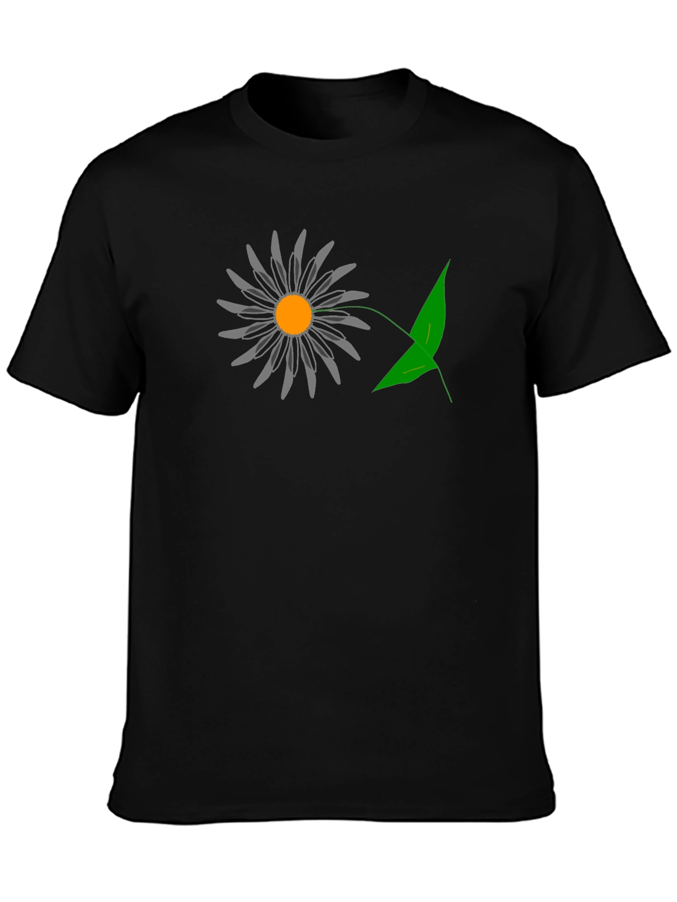 Mens Black Graphic T-Shirt - Daisy Design