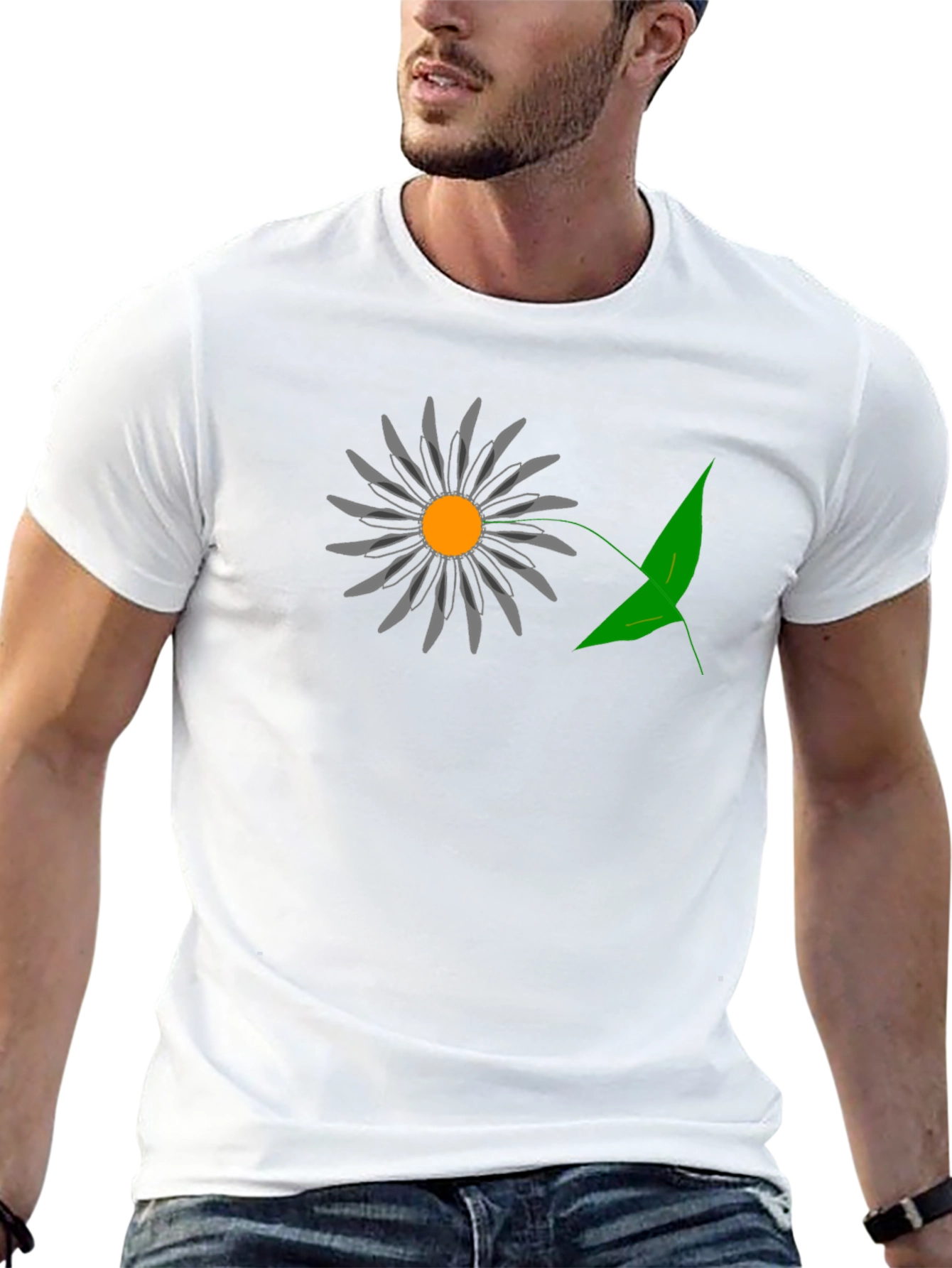 Mens Black Graphic T-Shirt - Daisy Design