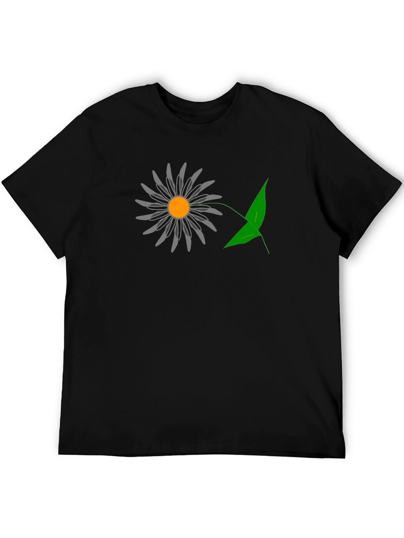 Mens Black Graphic T-Shirt - Daisy Design