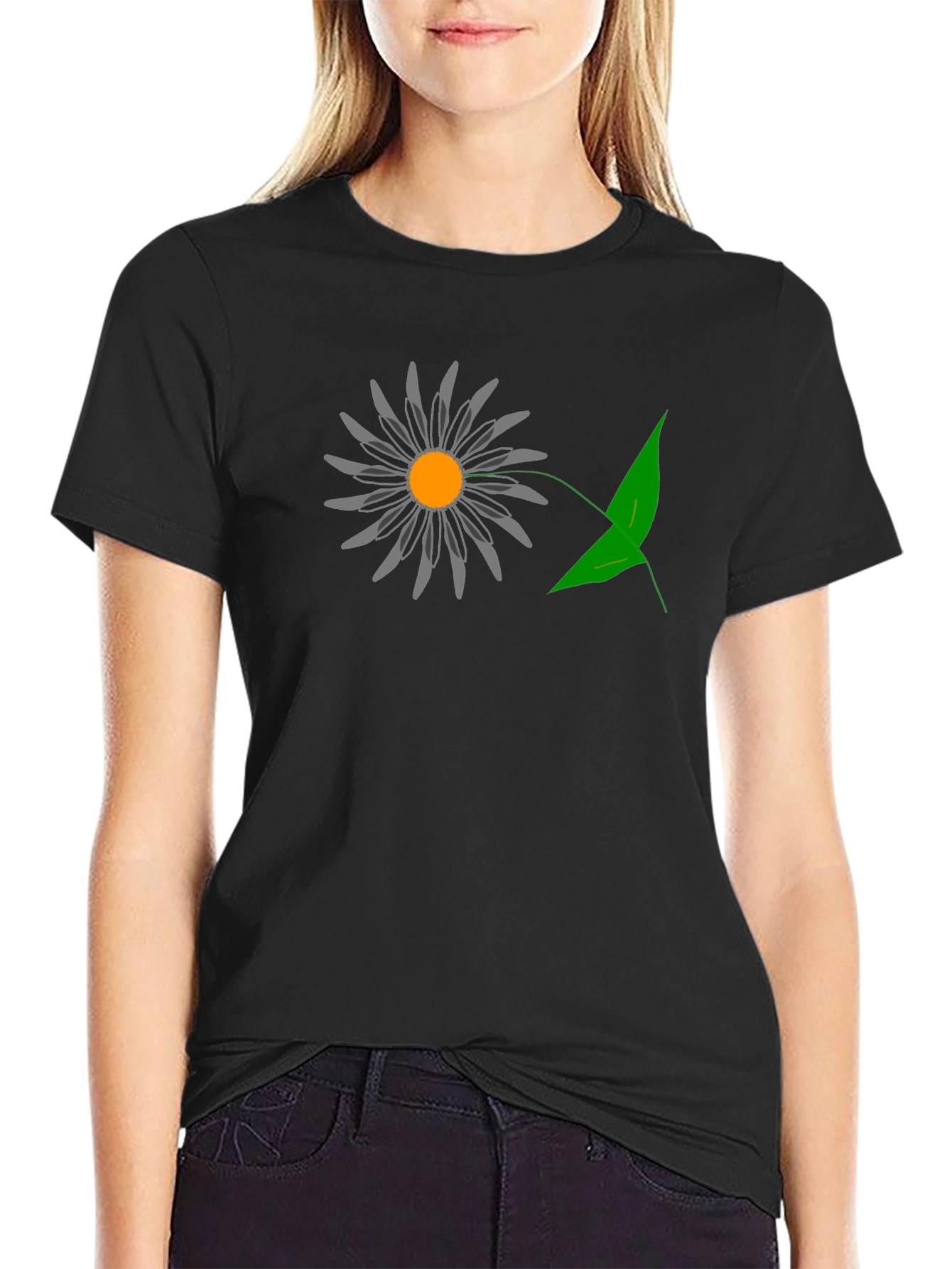 Mens Black Graphic T-Shirt - Daisy Design
