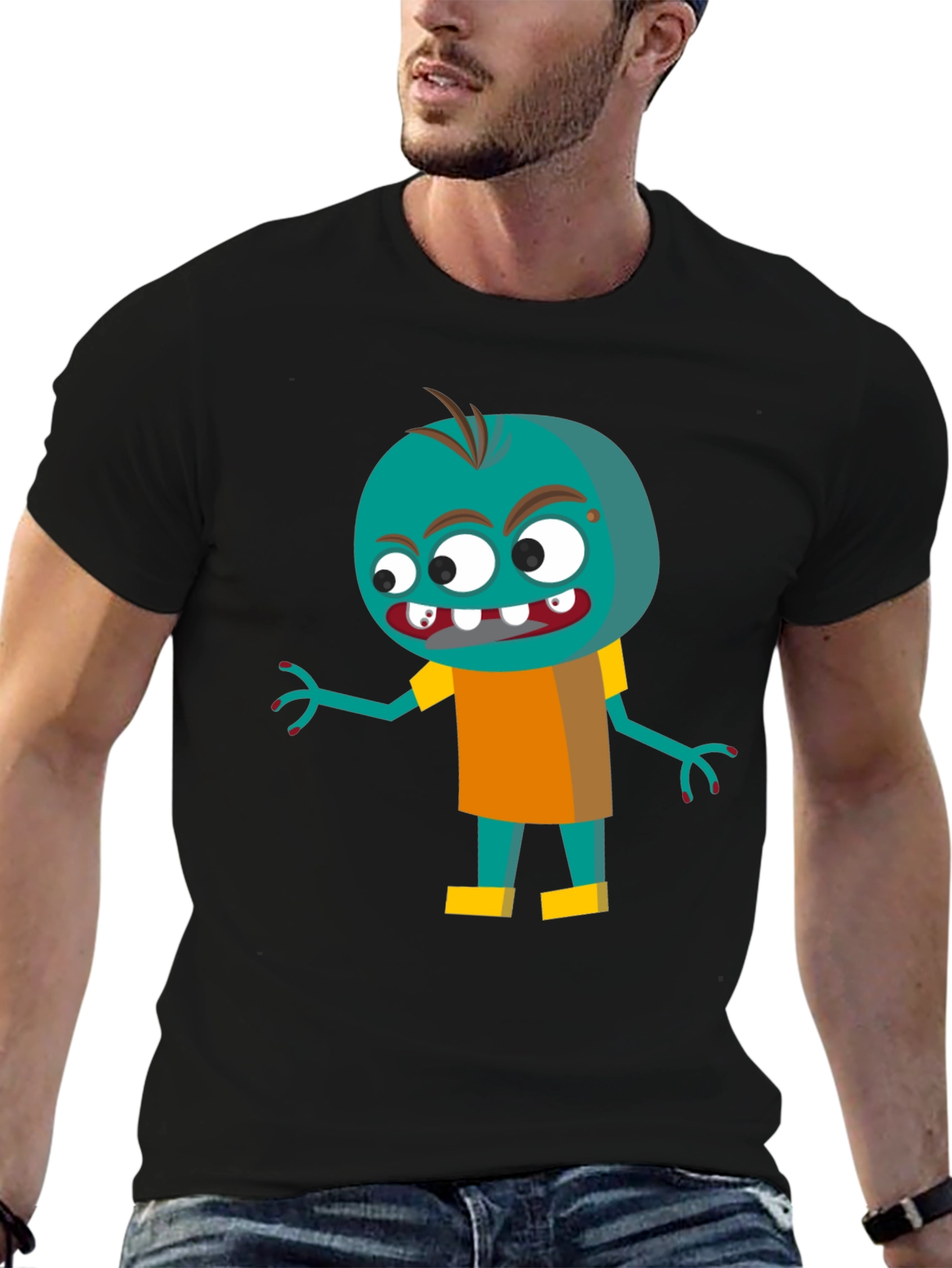 Cartoon Zombie Graphic Tee - Fun & Spooky!