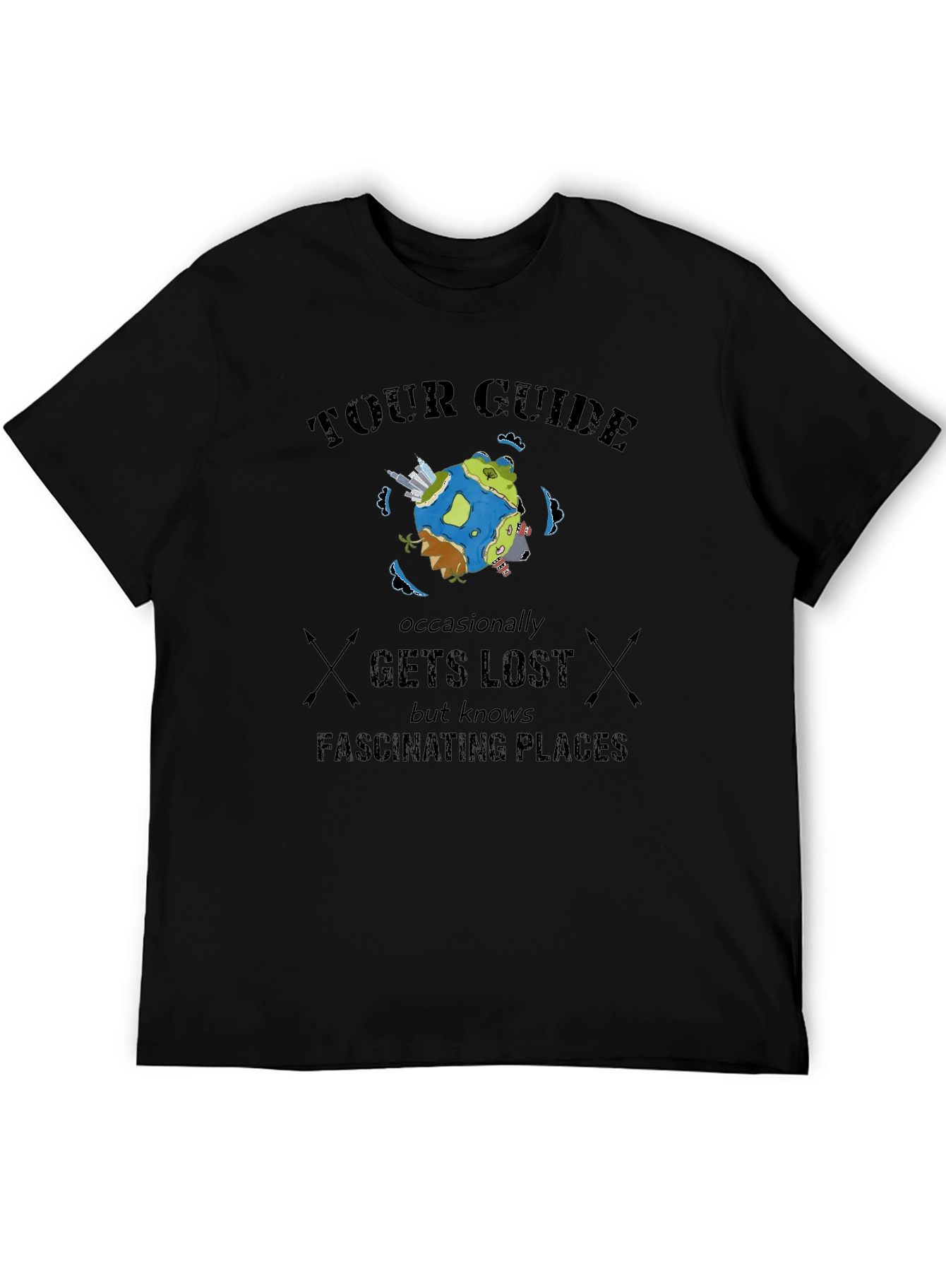 Tour Guide Themed Graphic T-Shirt