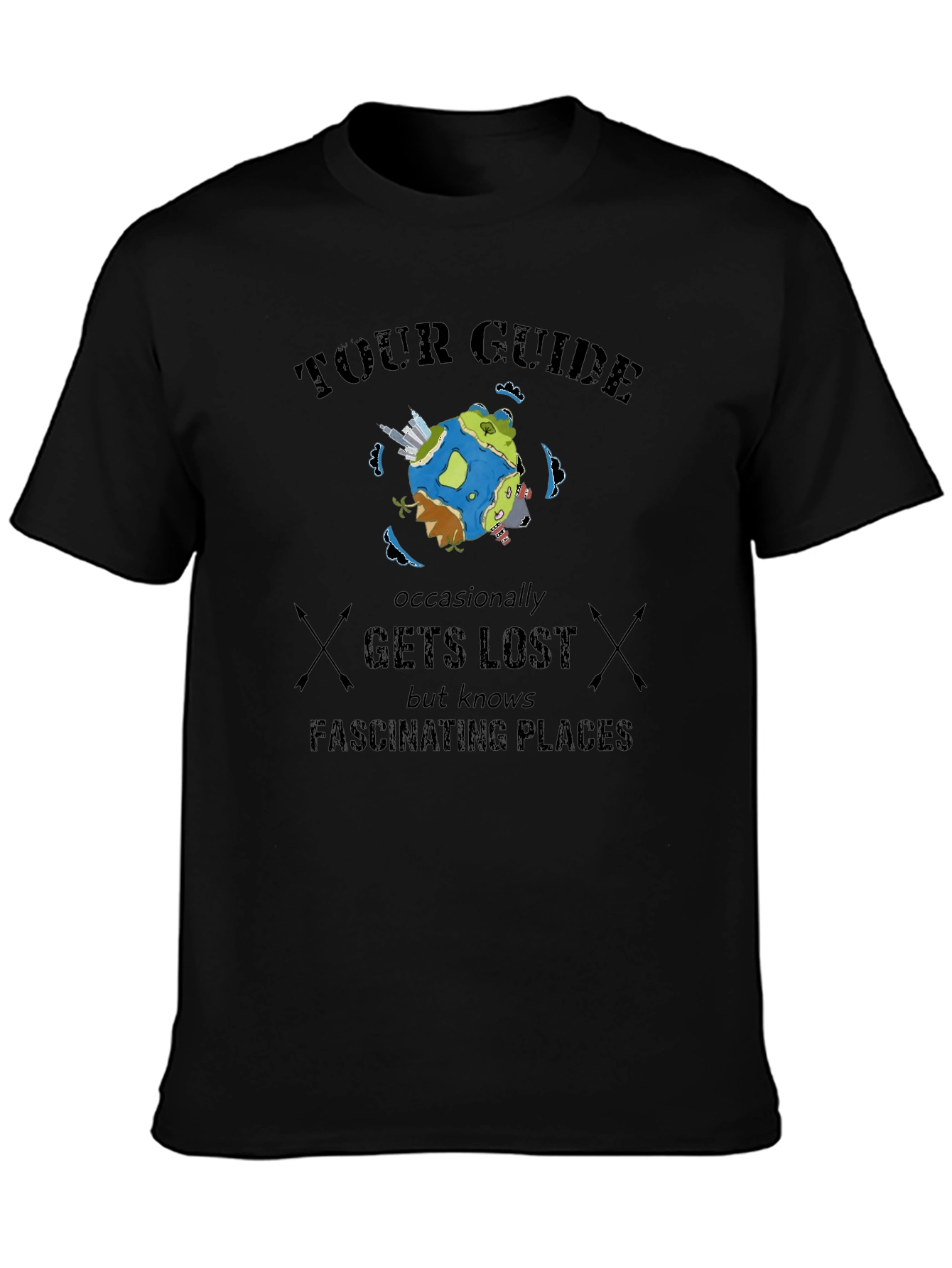 Tour Guide Themed Graphic T-Shirt