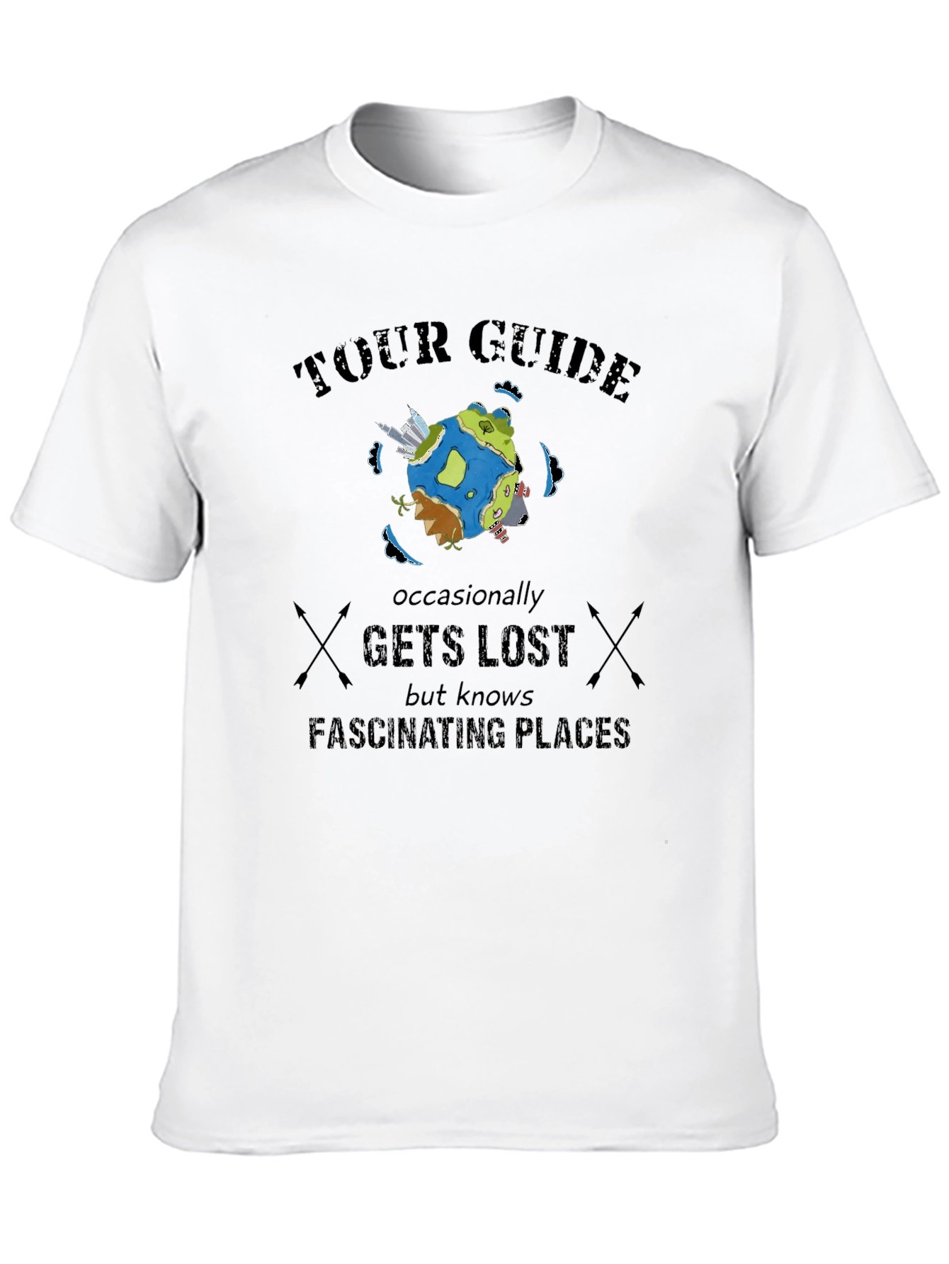 Tour Guide Themed Graphic T-Shirt