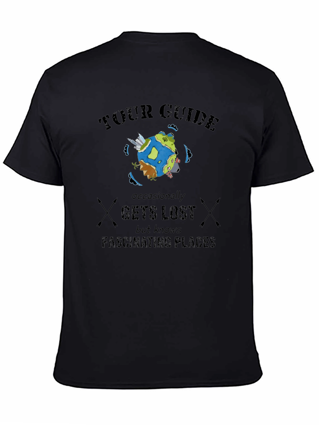 Tour Guide Themed Graphic T-Shirt