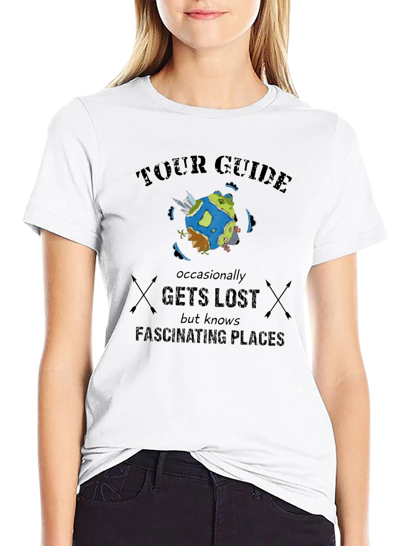 Tour Guide Themed Graphic T-Shirt