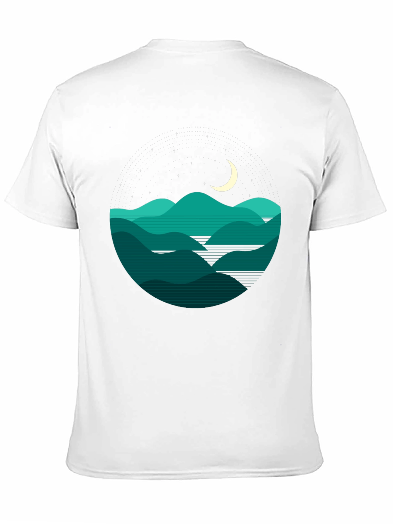 Nightscape T-Shirt: Mountains and Moon Tee