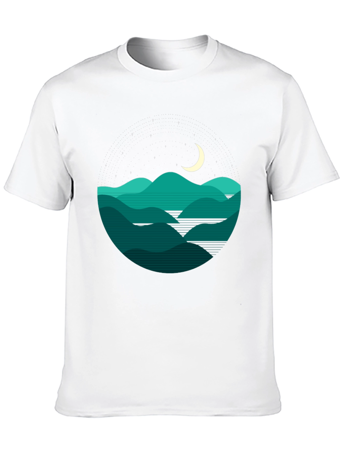 Nightscape T-Shirt: Mountains and Moon Tee