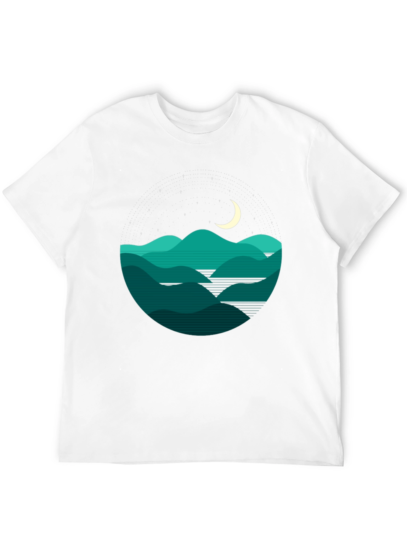 Nightscape T-Shirt: Mountains and Moon Tee