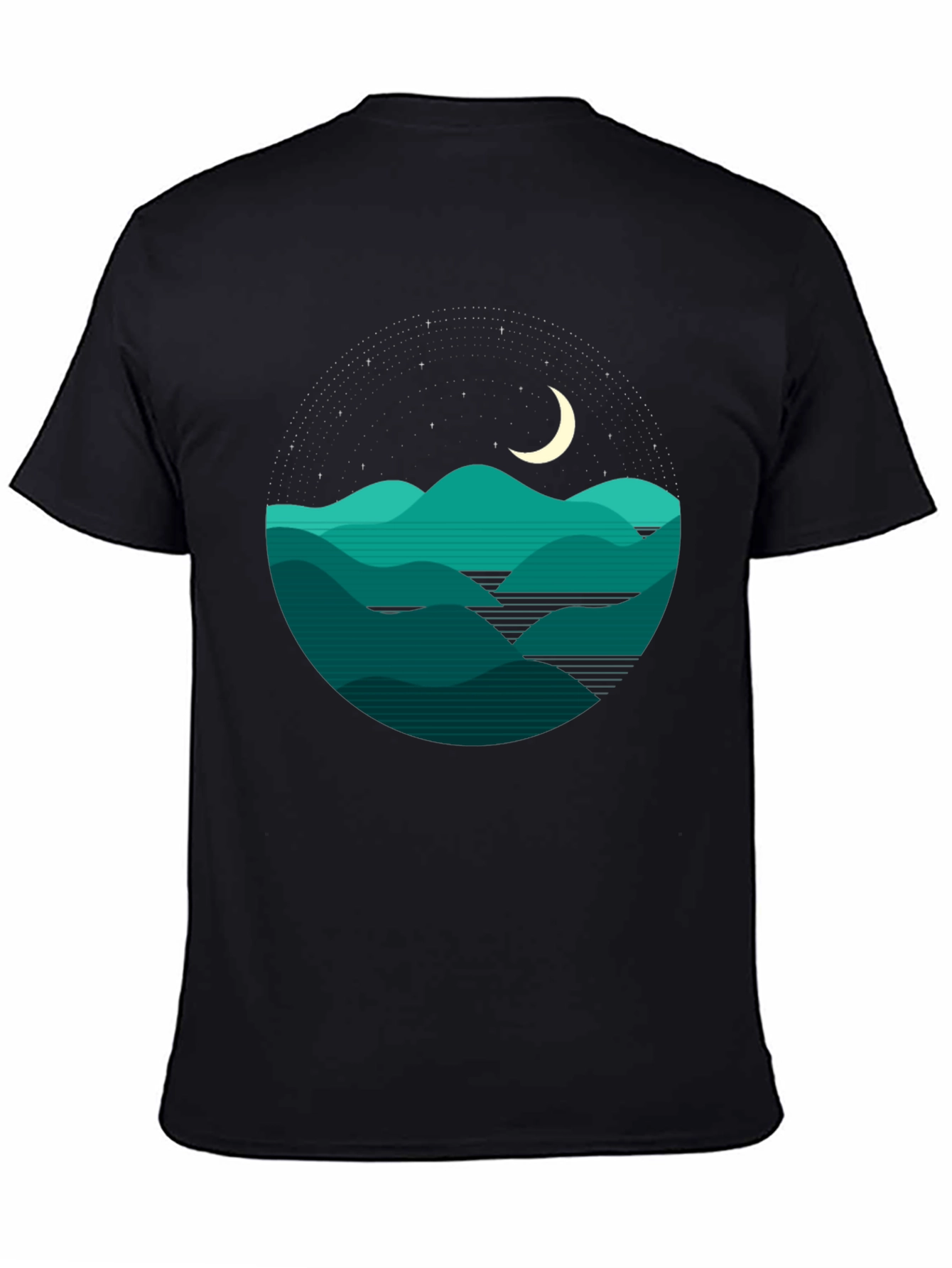 Nightscape T-Shirt: Mountains and Moon Tee