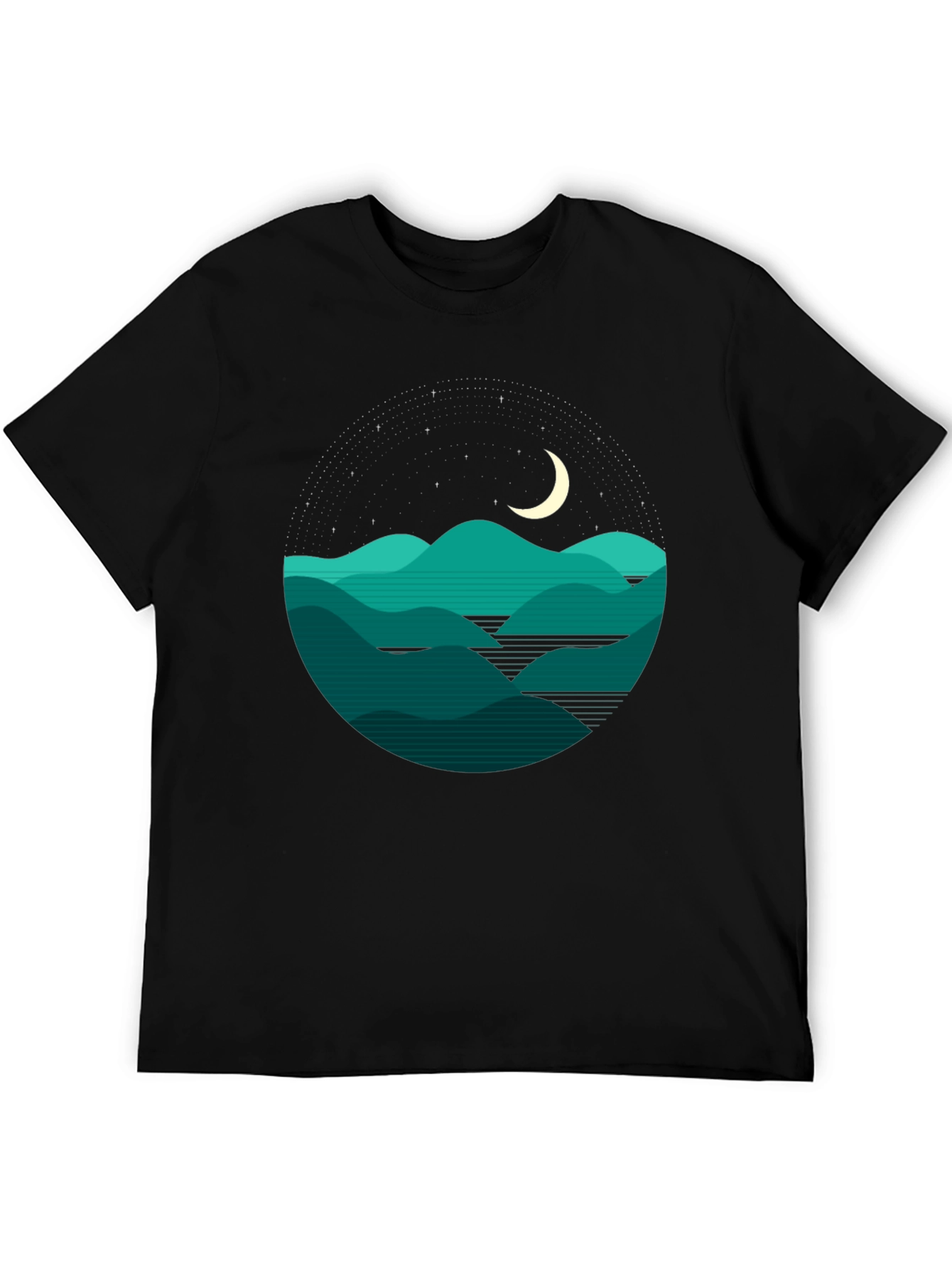 Nightscape T-Shirt: Mountains and Moon Tee