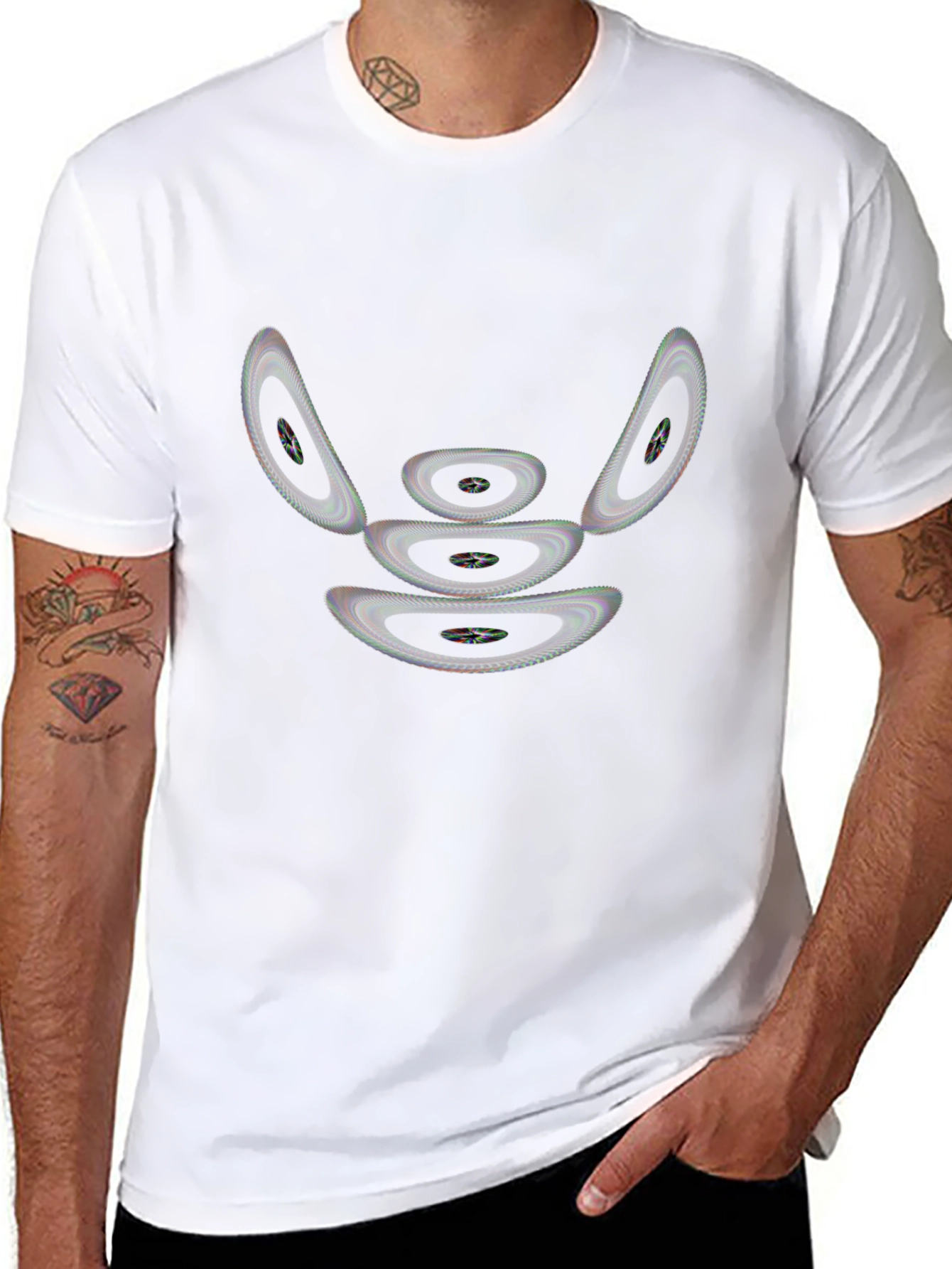 Abstract Geometric Design Black T-Shirt