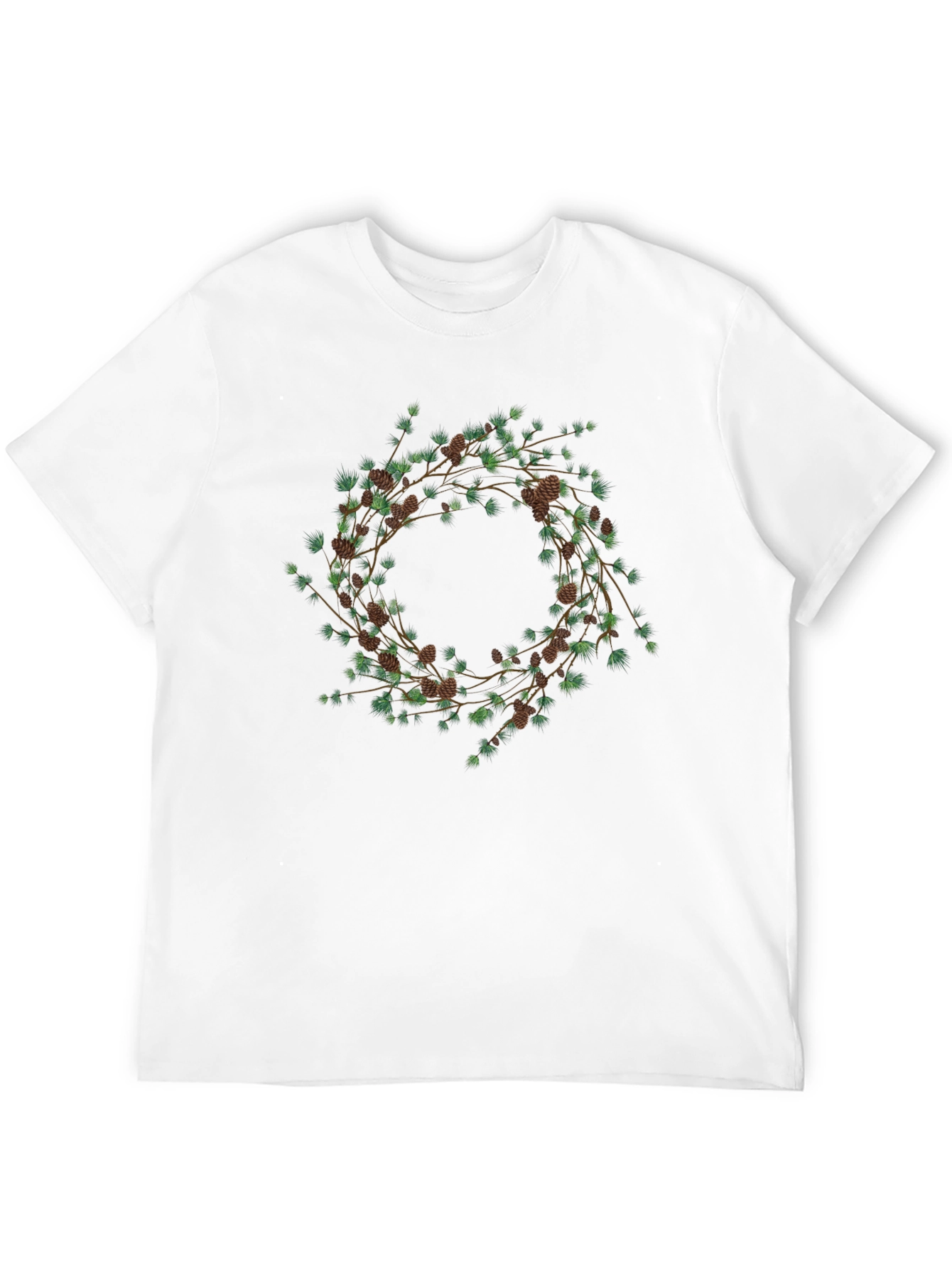 Nature Wreath Graphic T-Shirt - Black Cotton Tee