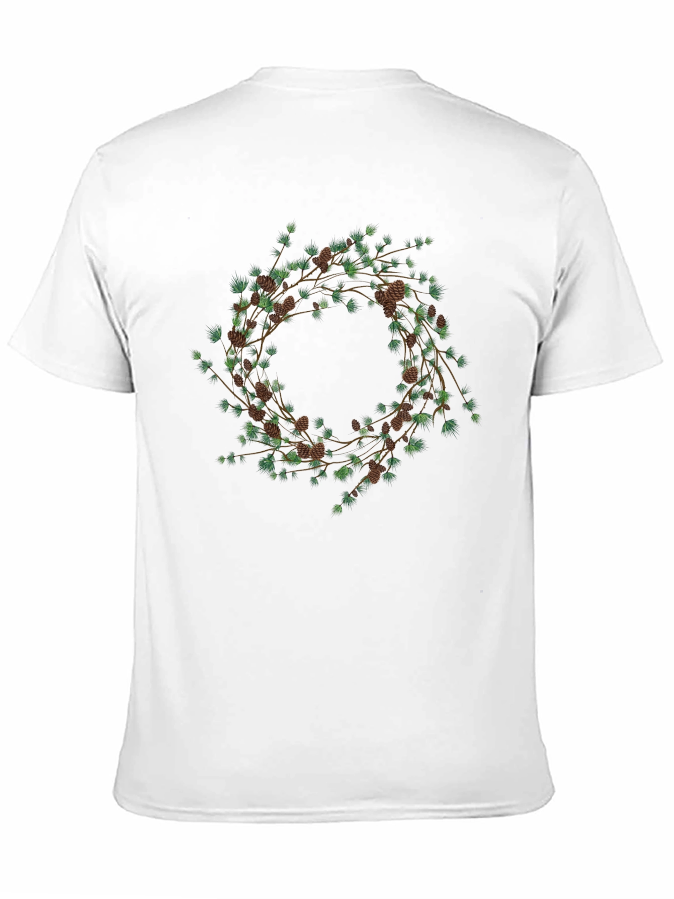 Nature Wreath Graphic T-Shirt - Black Cotton Tee