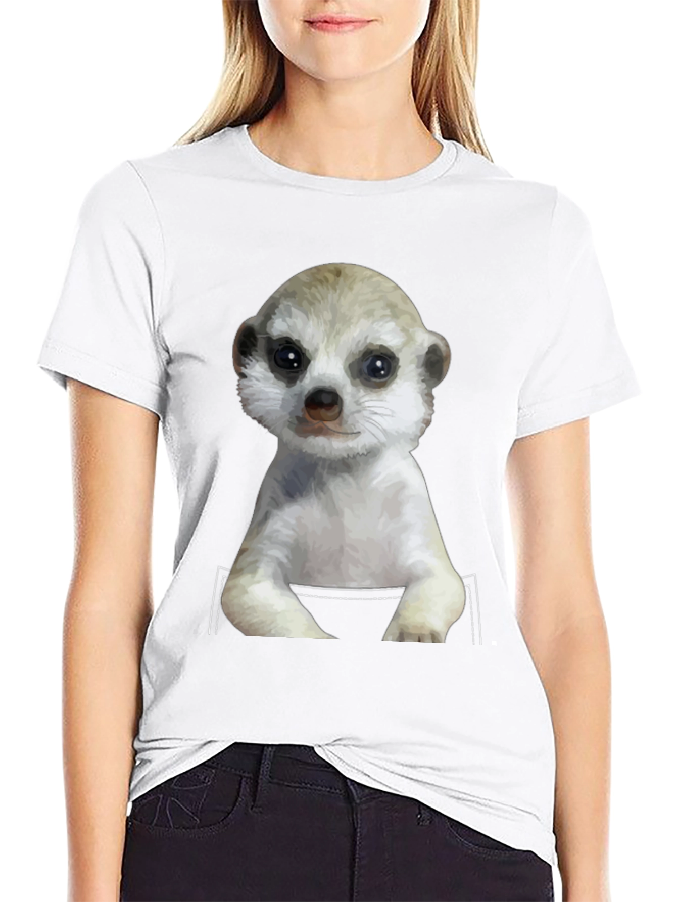Meerkat in Pocket T-Shirt - Novelty Design