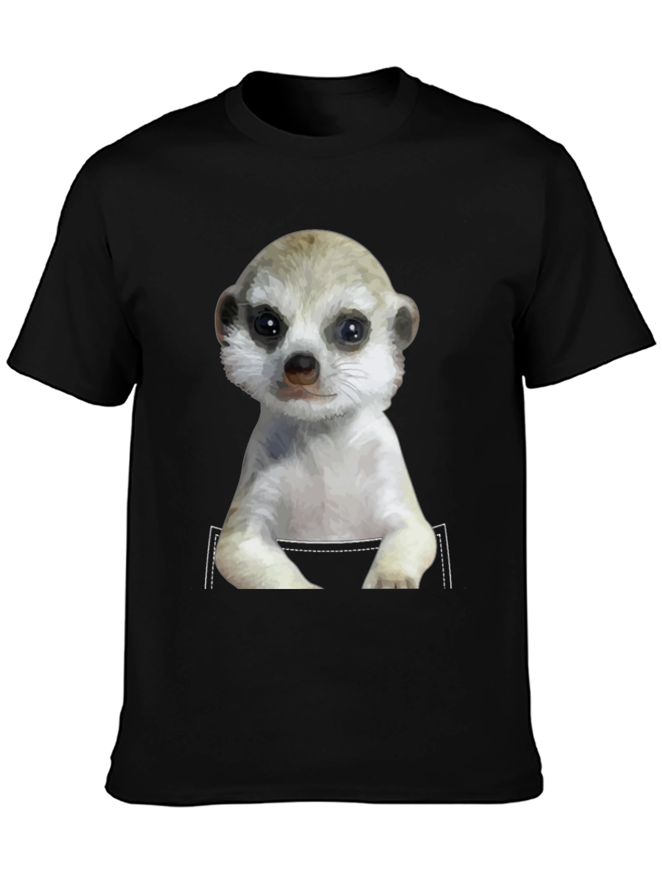 Meerkat in Pocket T-Shirt - Novelty Design
