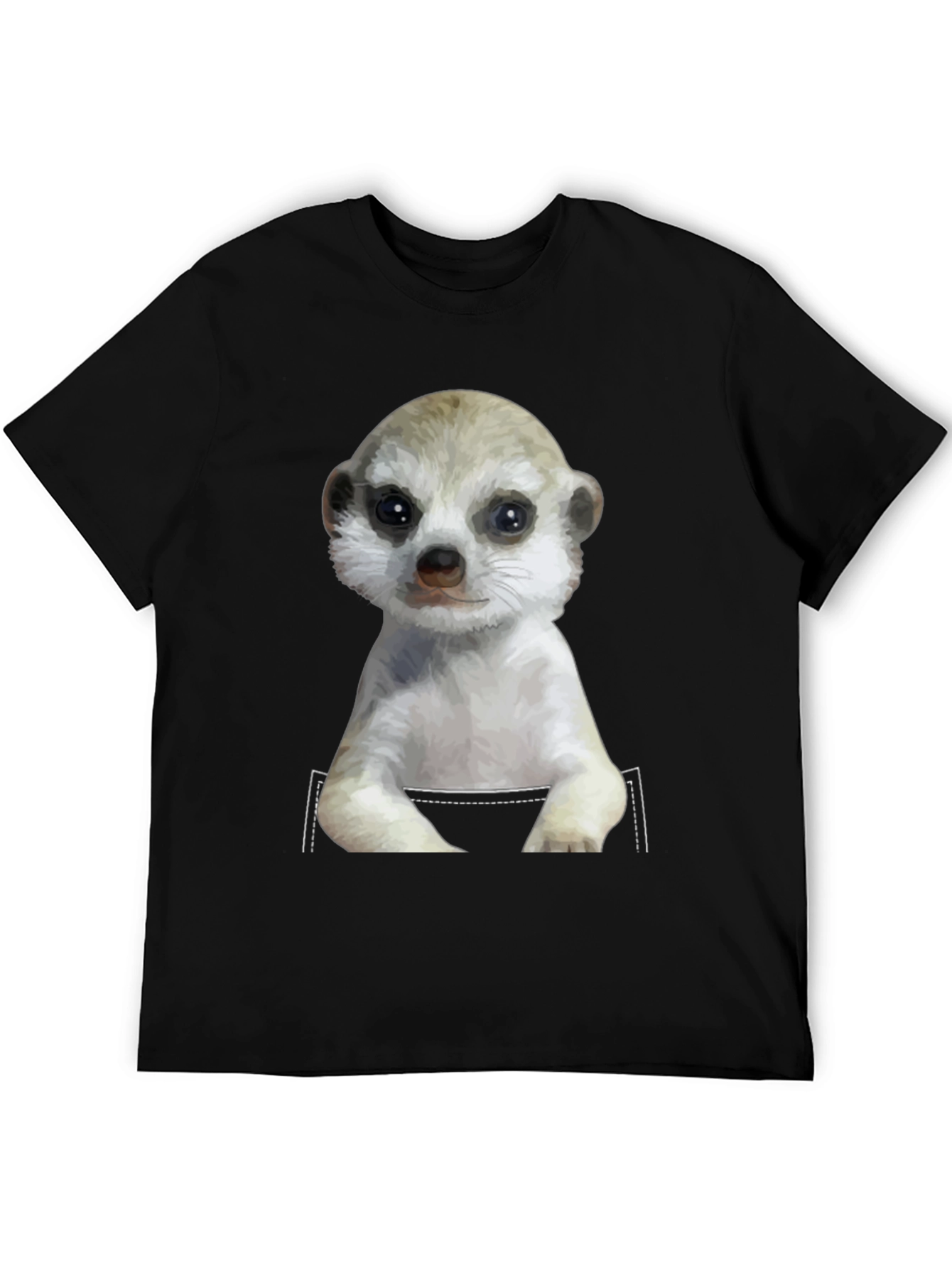 Meerkat in Pocket T-Shirt - Novelty Design