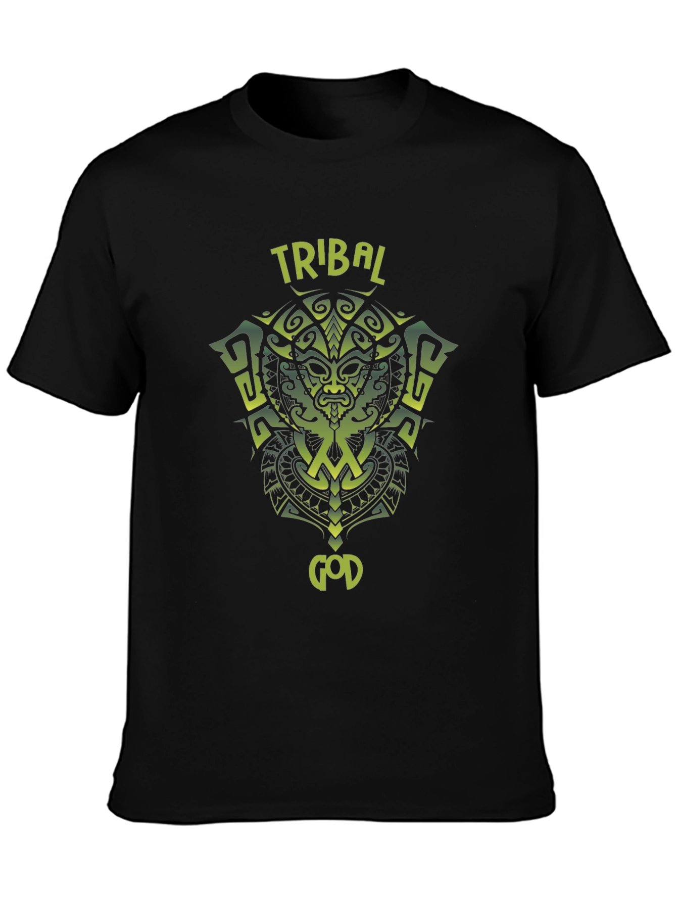 Tribal God Graphic T-Shirt - Black