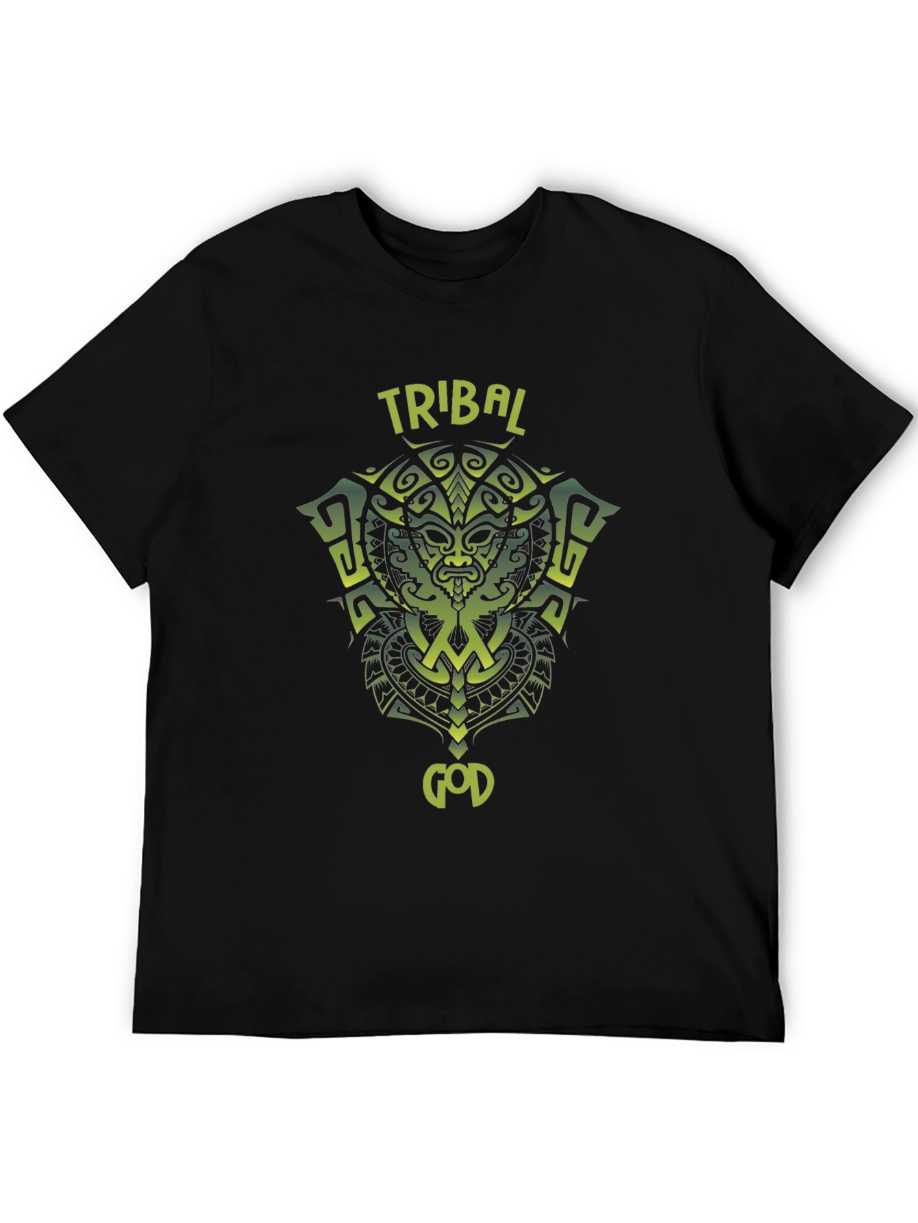 Tribal God Graphic T-Shirt - Black