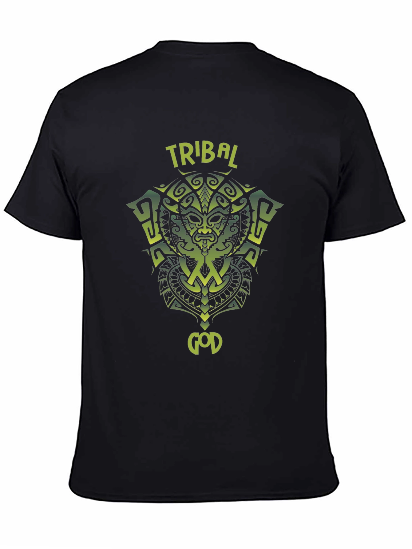 Tribal God Graphic T-Shirt - Black