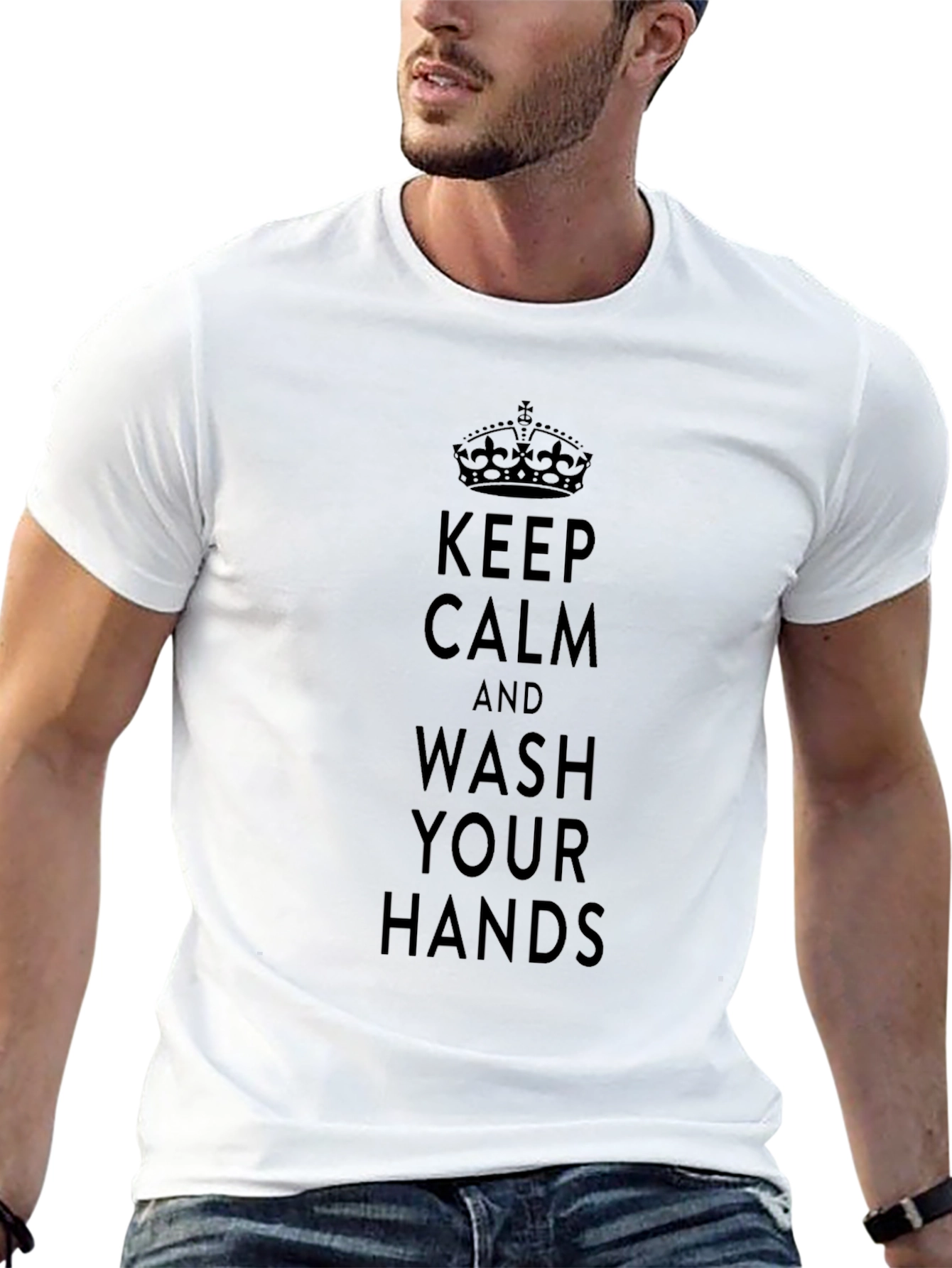 Keep Calm and Wash Your Hands Black T-Shirt