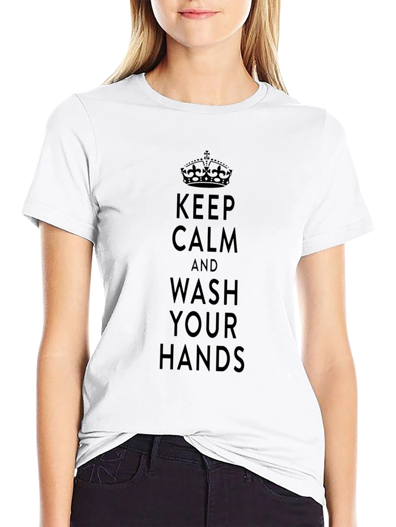 Keep Calm and Wash Your Hands Black T-Shirt
