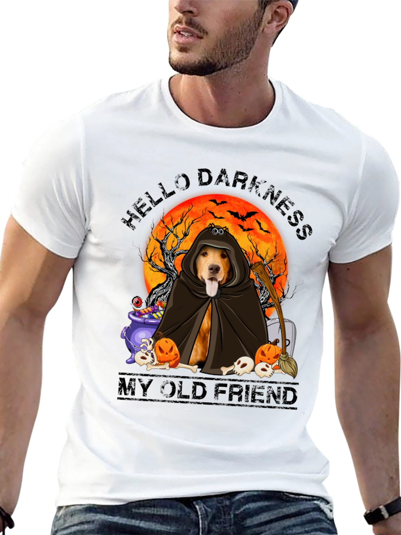 Halloween Dog Graphic T-Shirt