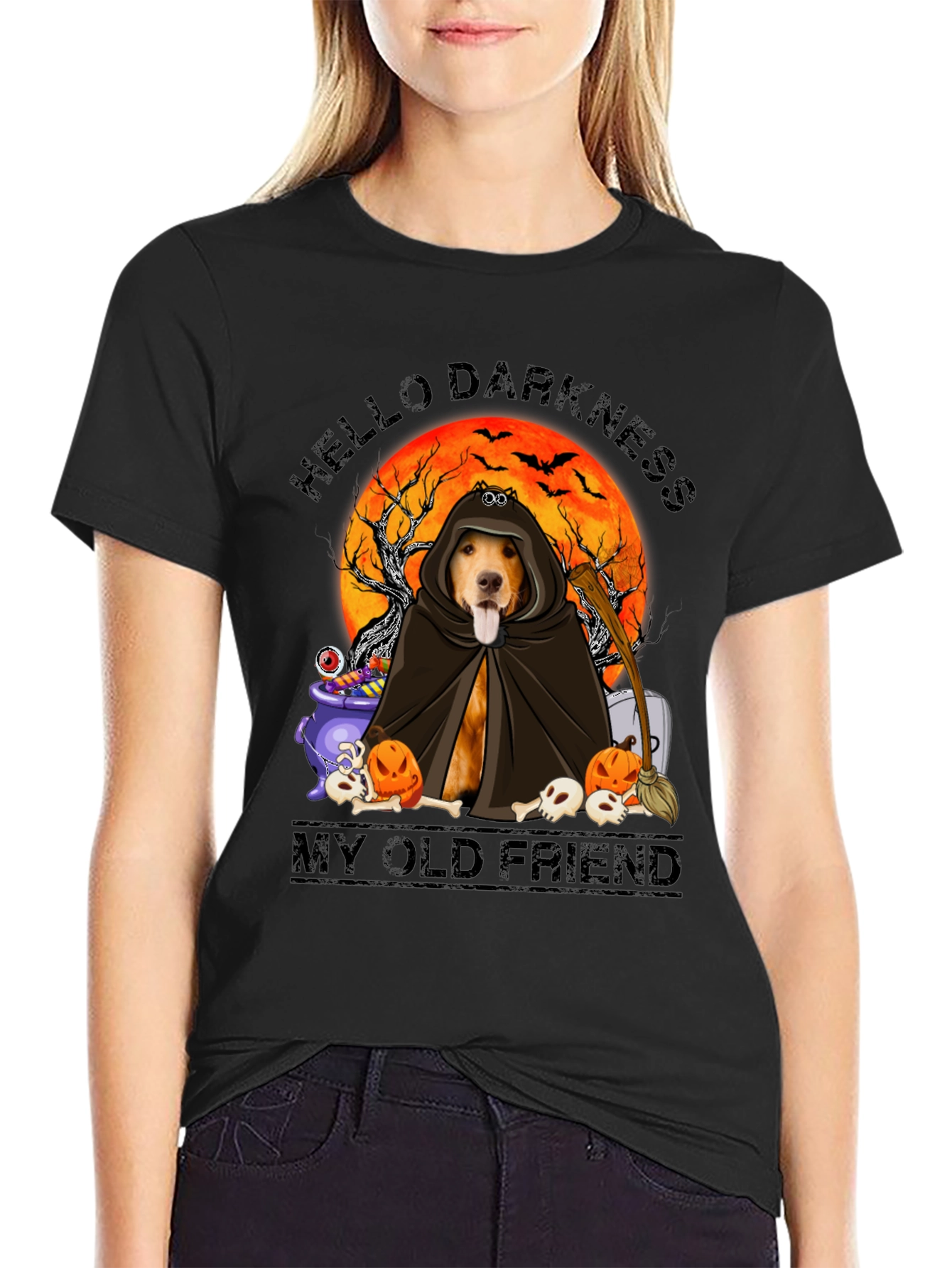 Halloween Dog Graphic T-Shirt