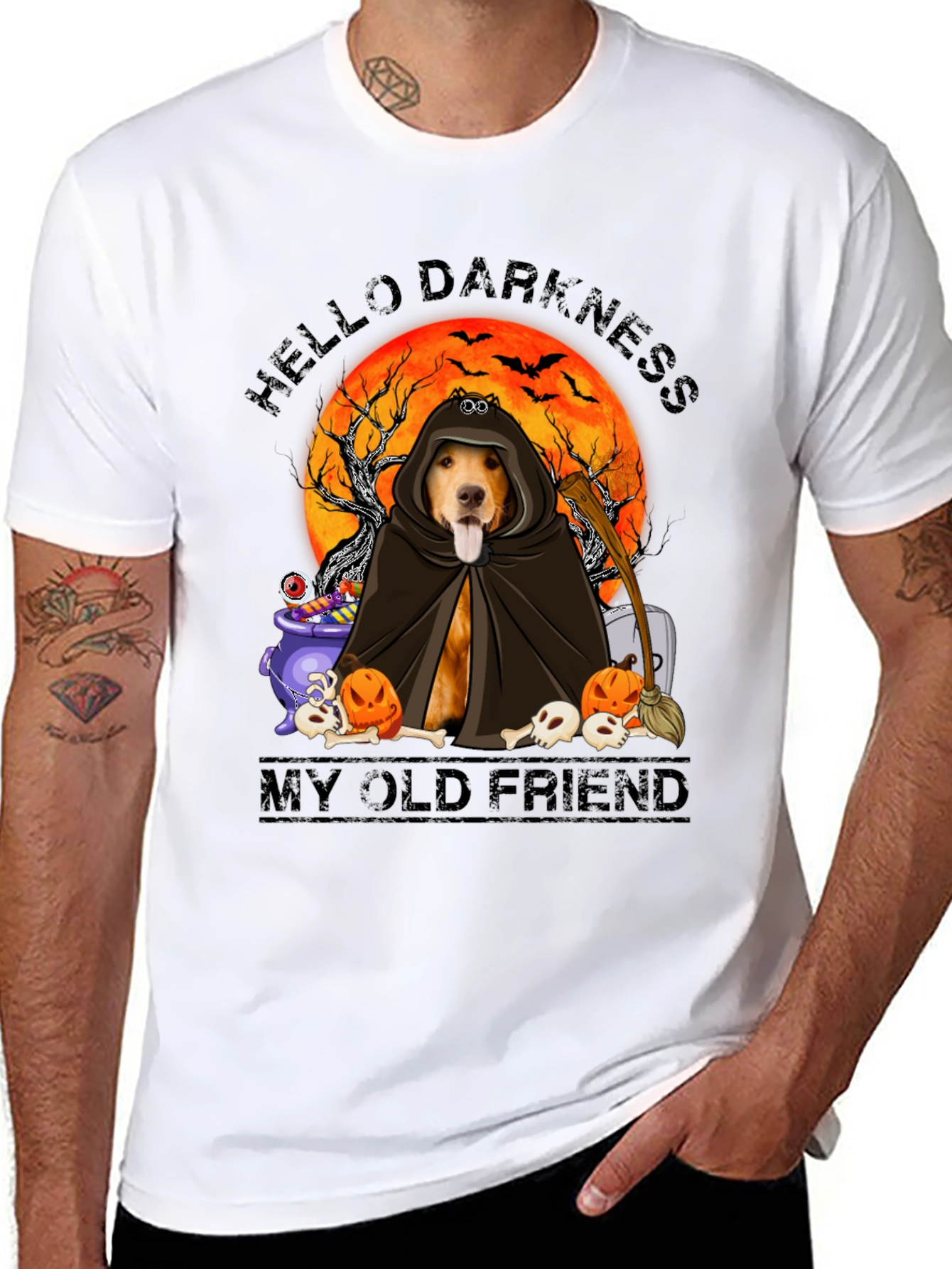 Halloween Dog Graphic T-Shirt