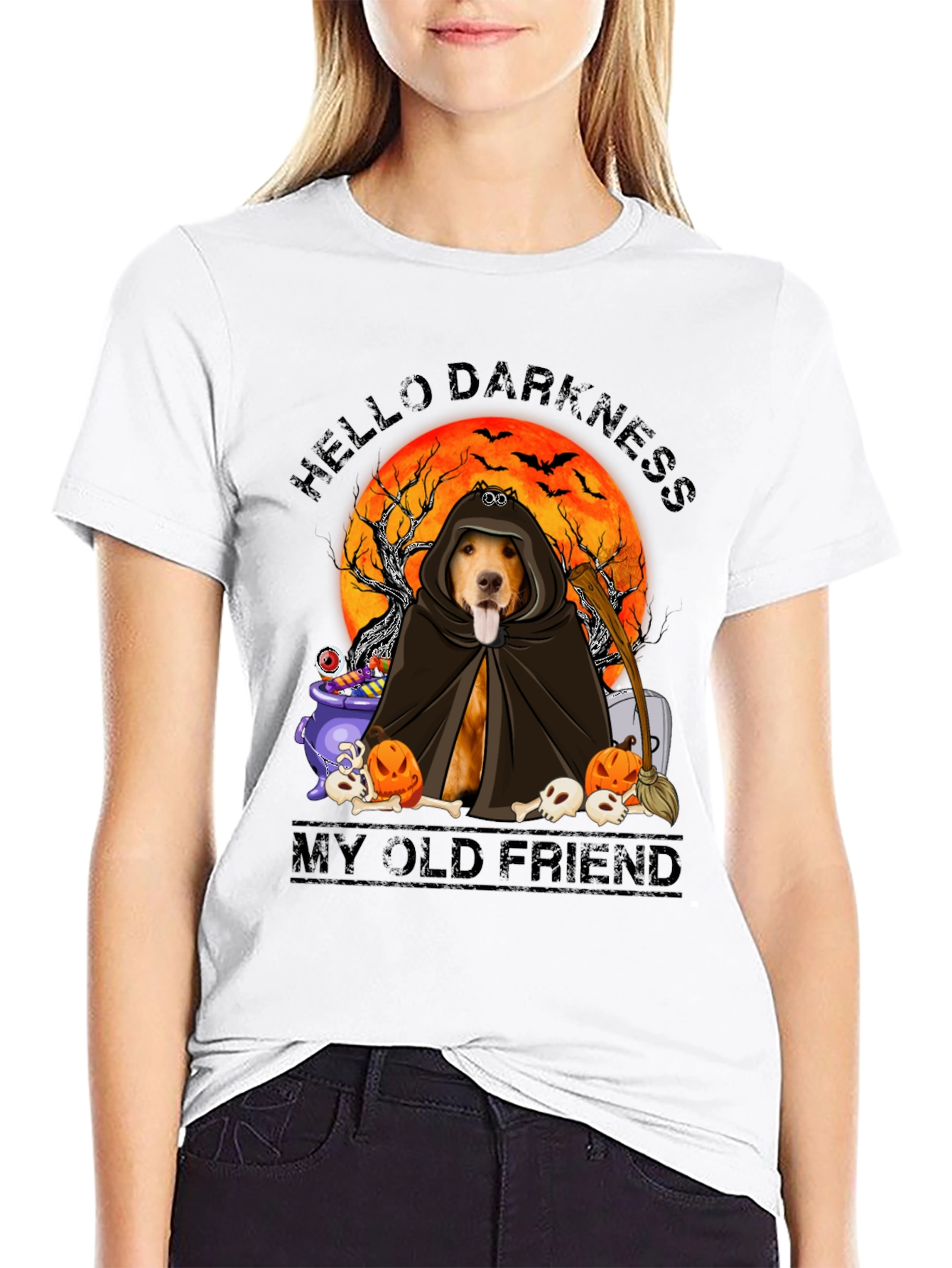 Halloween Dog Graphic T-Shirt