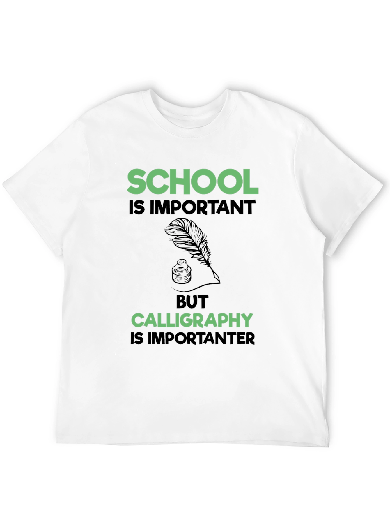 School vs Calligraphy Graphic Tee