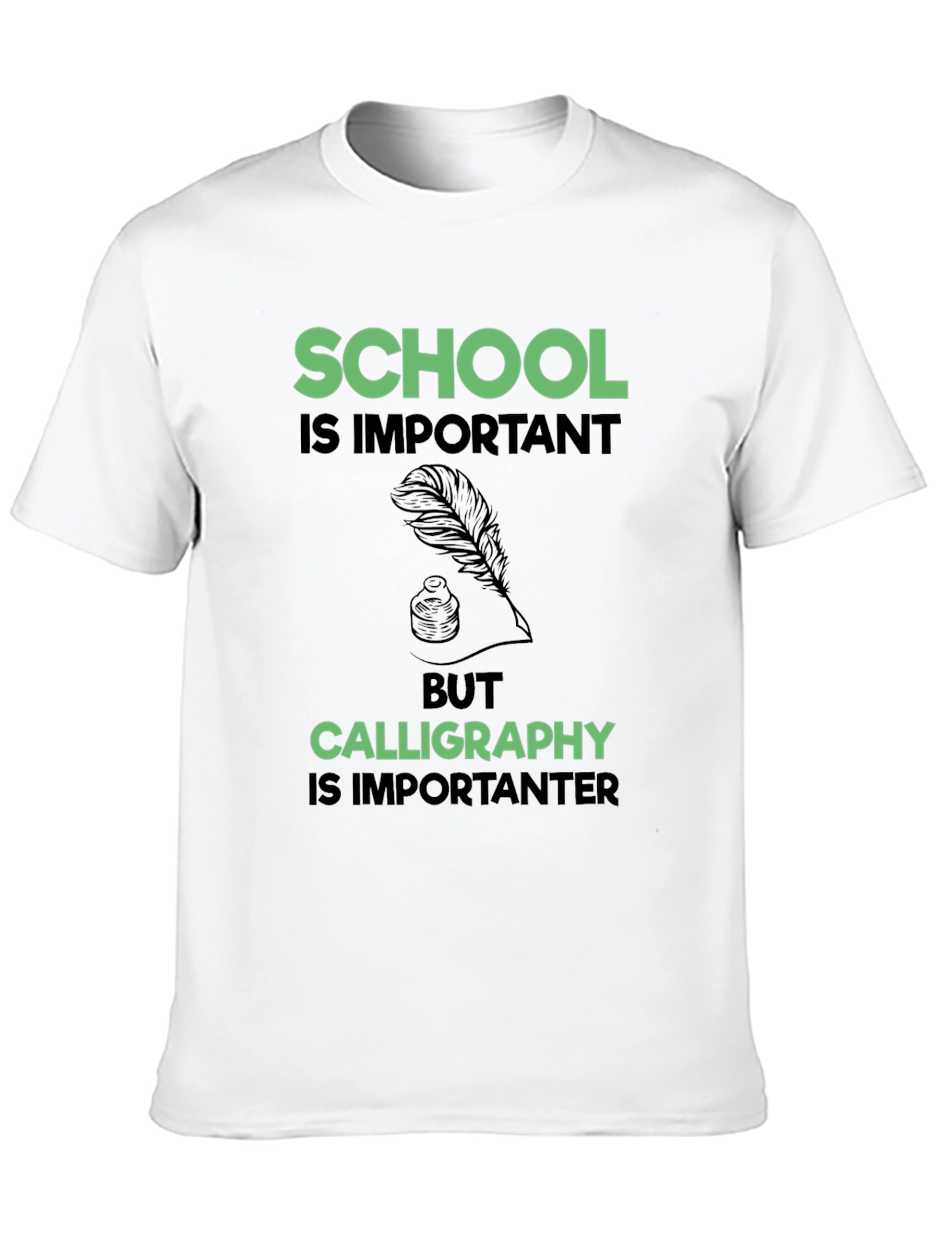 School vs Calligraphy Graphic Tee