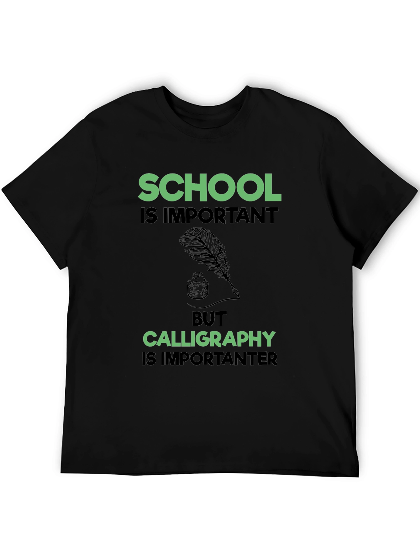 School vs Calligraphy Graphic Tee