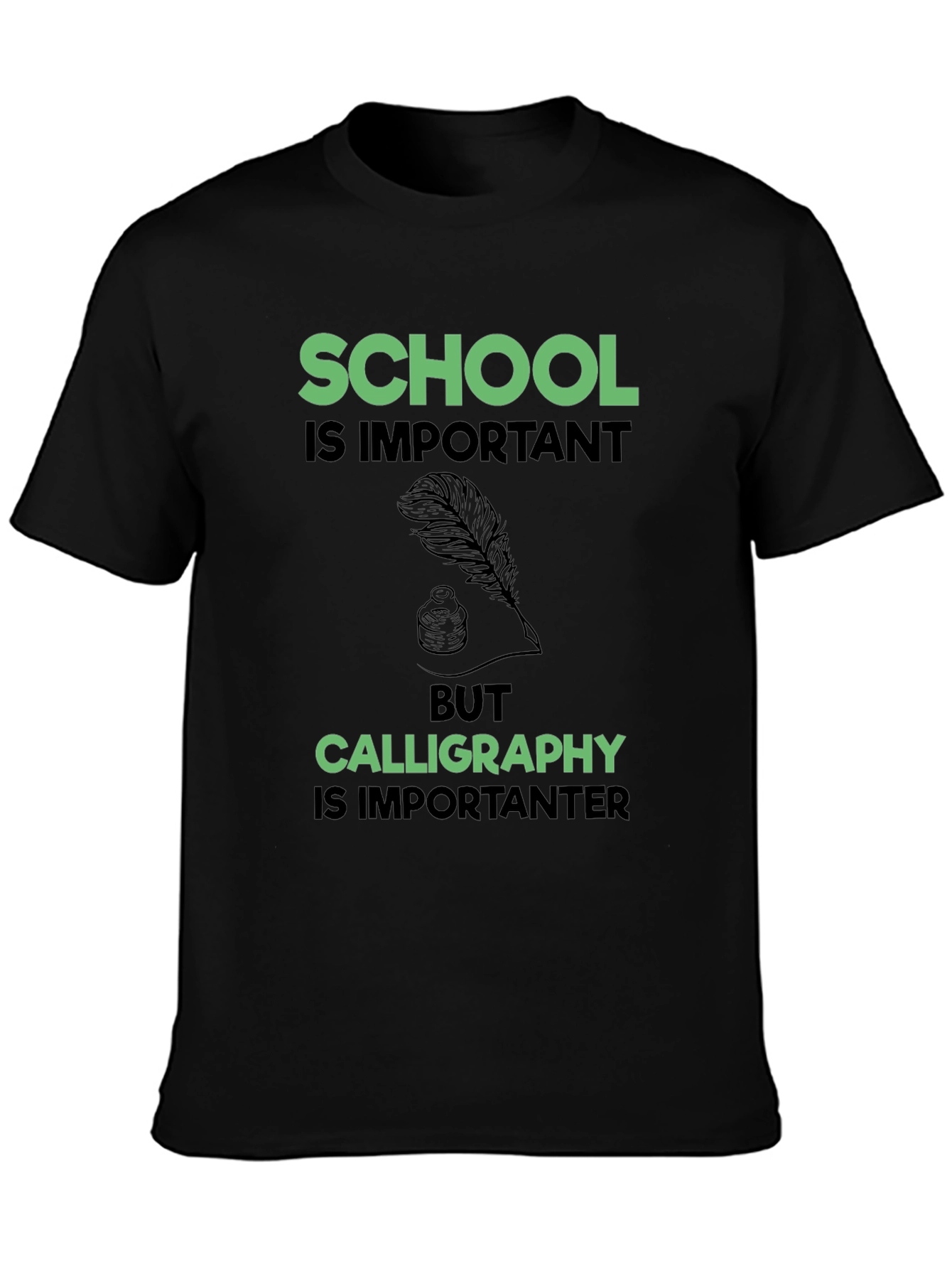 School vs Calligraphy Graphic Tee